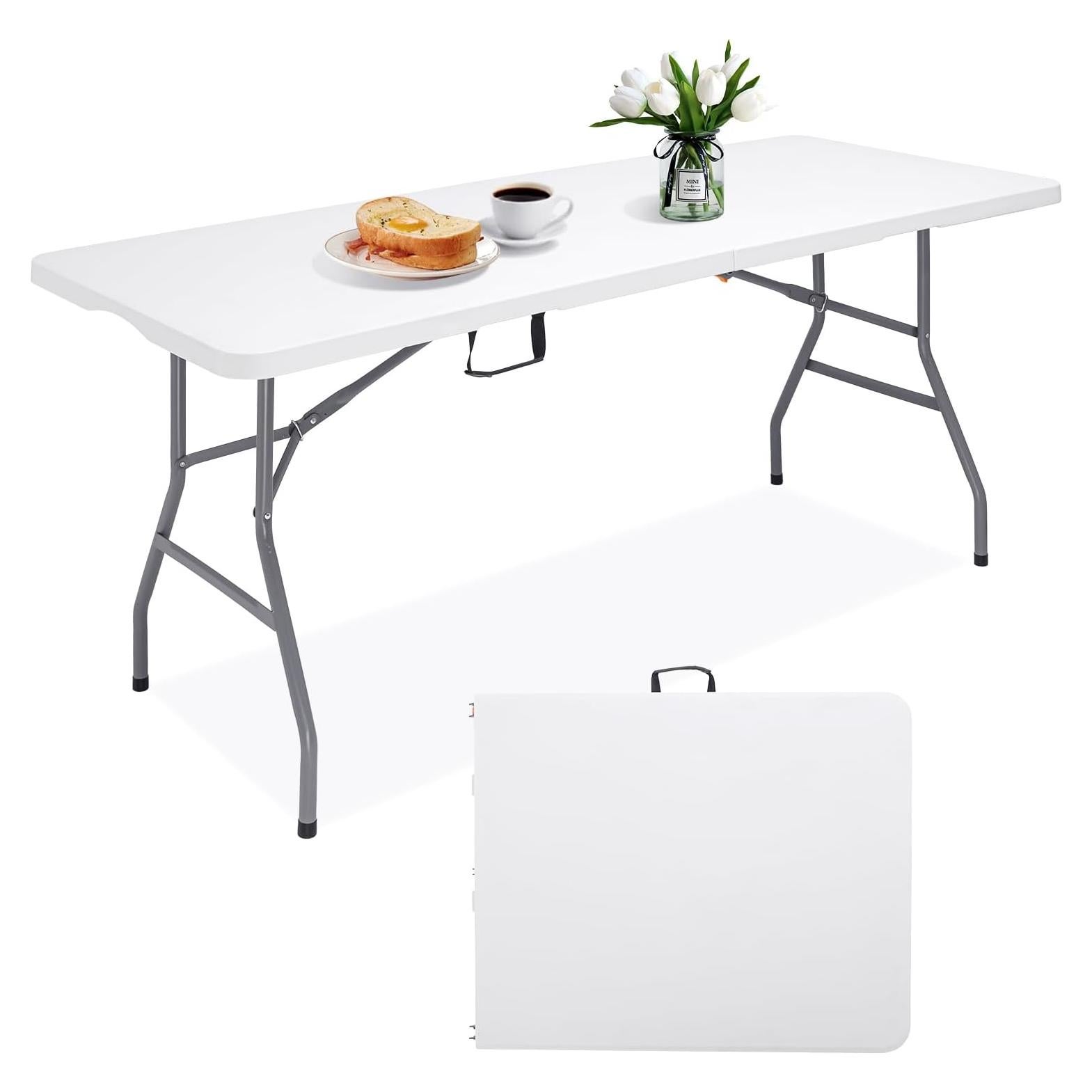 Mesa Plegable Portátil CHRONELLE HP-180 180x74 cm Blanca