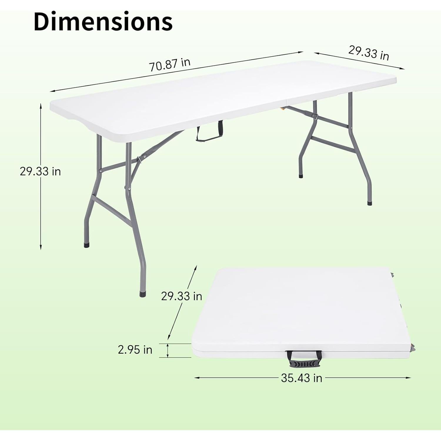 Mesa Plegable Portátil CHRONELLE HP-180 180x74 cm Blanca