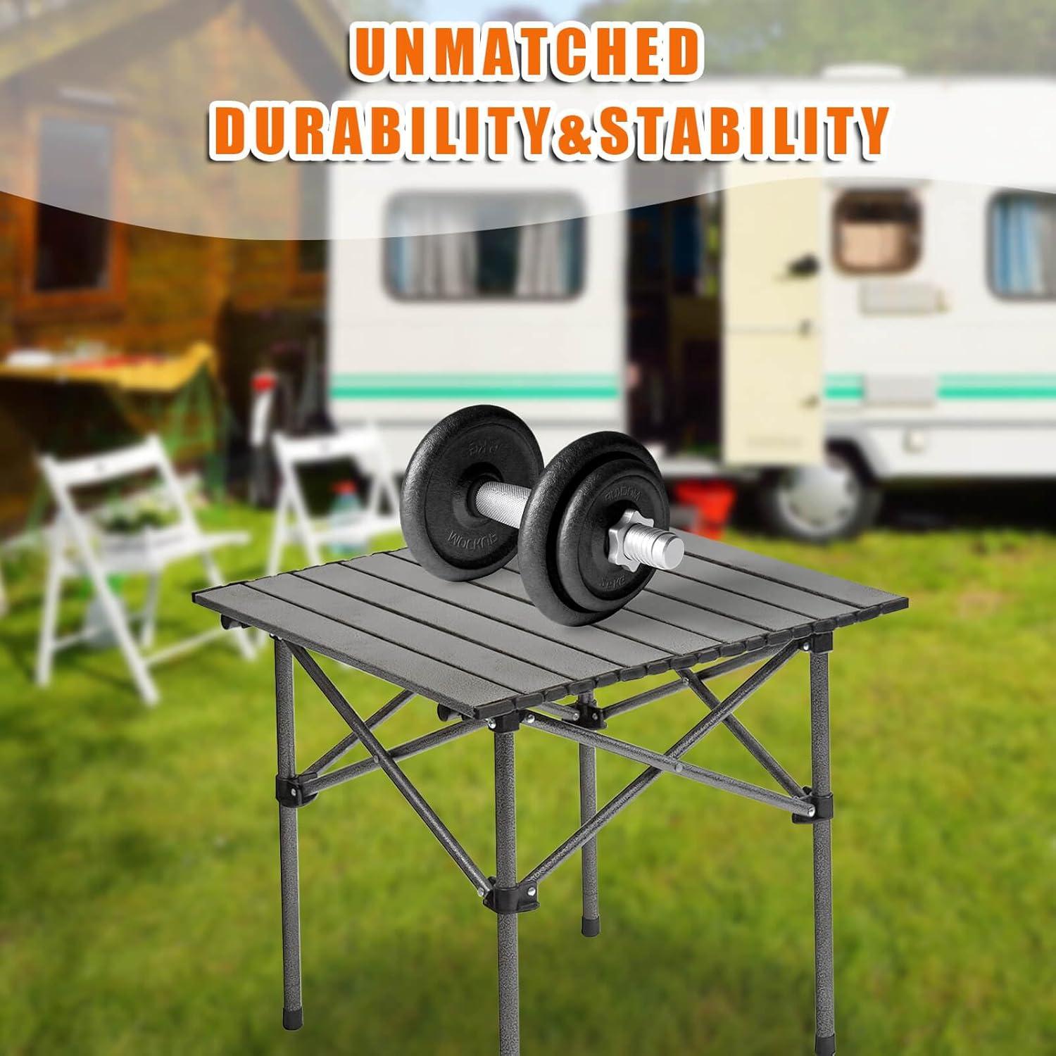 Mesa de Camping Plegable Majchomis 52.8 cm Negra para 4 Personas