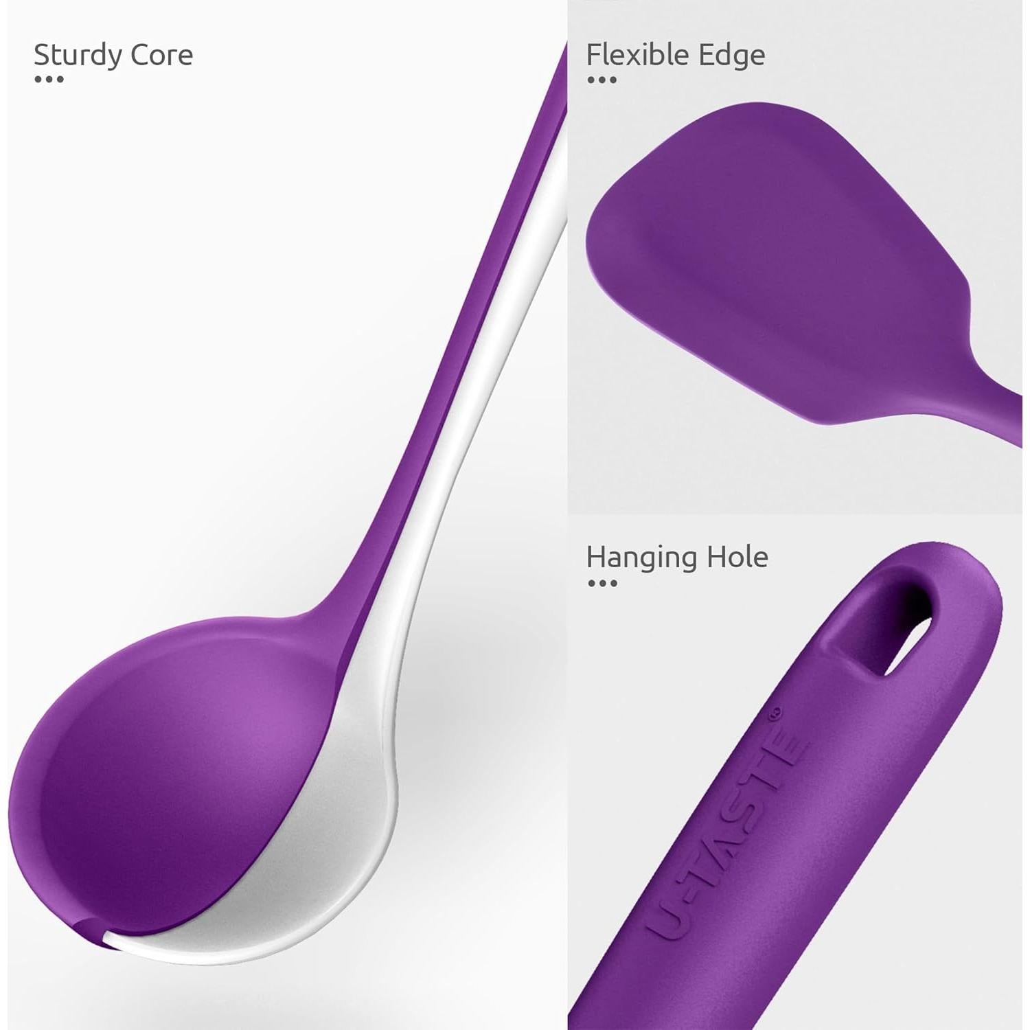 Juego de Utensilios de Cocina U-Taste Silicona 5 Piezas Púrpura