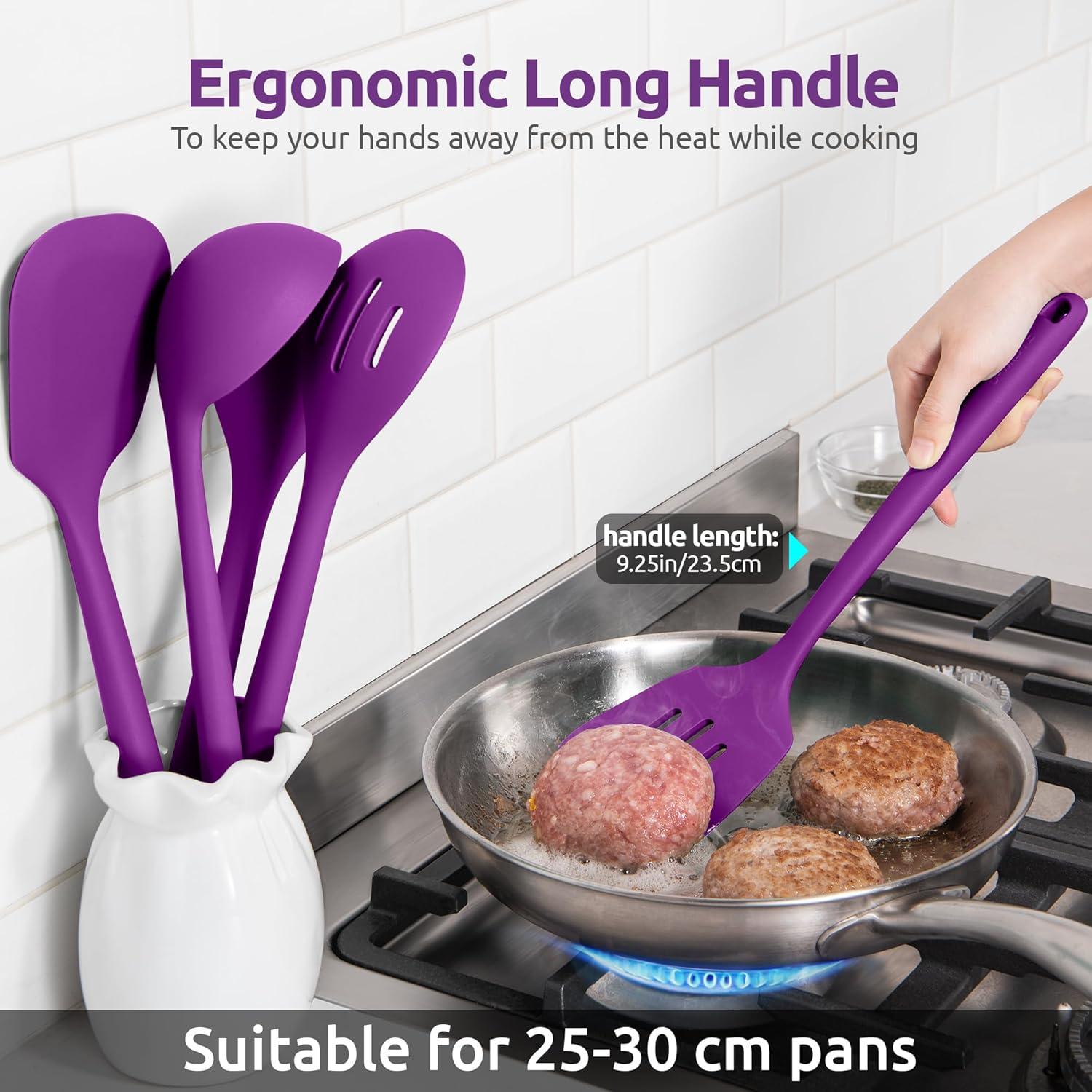 Juego de Utensilios de Cocina U-Taste Silicona 5 Piezas Púrpura