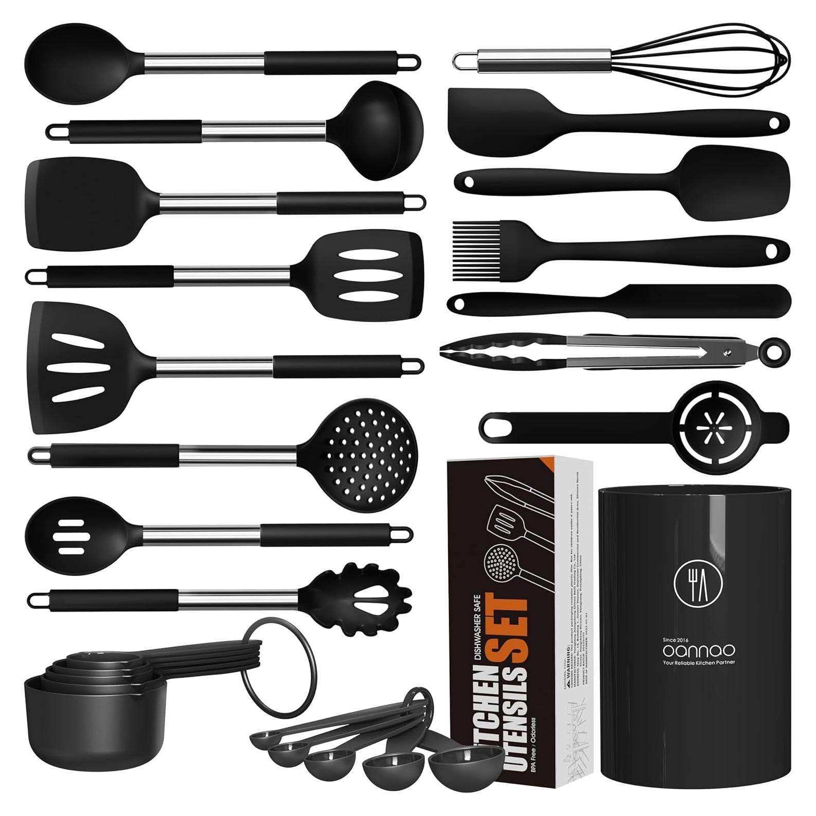 Juego de Utensilios de Cocina de Silicona Oannao 18 Piezas