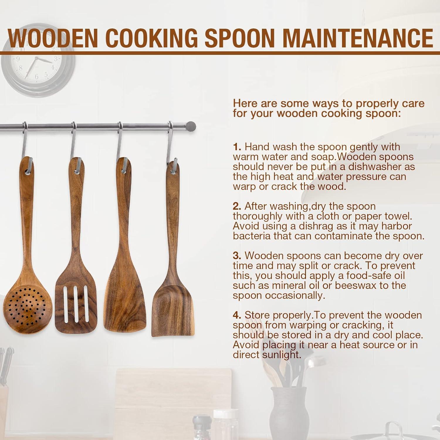 Juego de Utensilios de Cocina de Madera de Teca - 9 Piezas