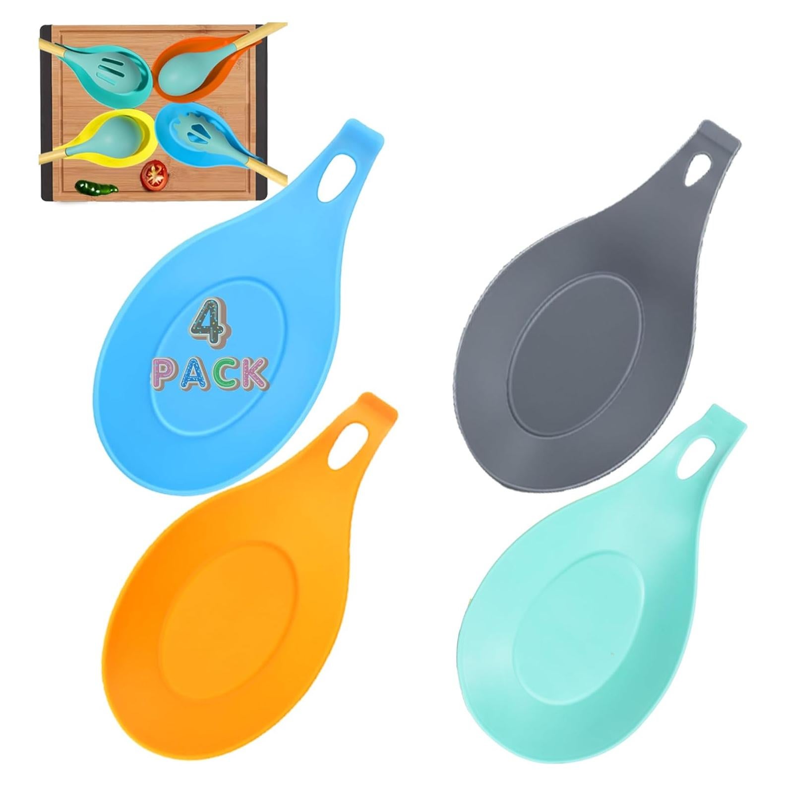 Soportes de Cuchara de Silicona AURAADORN - Paquete de 4 Multicolor