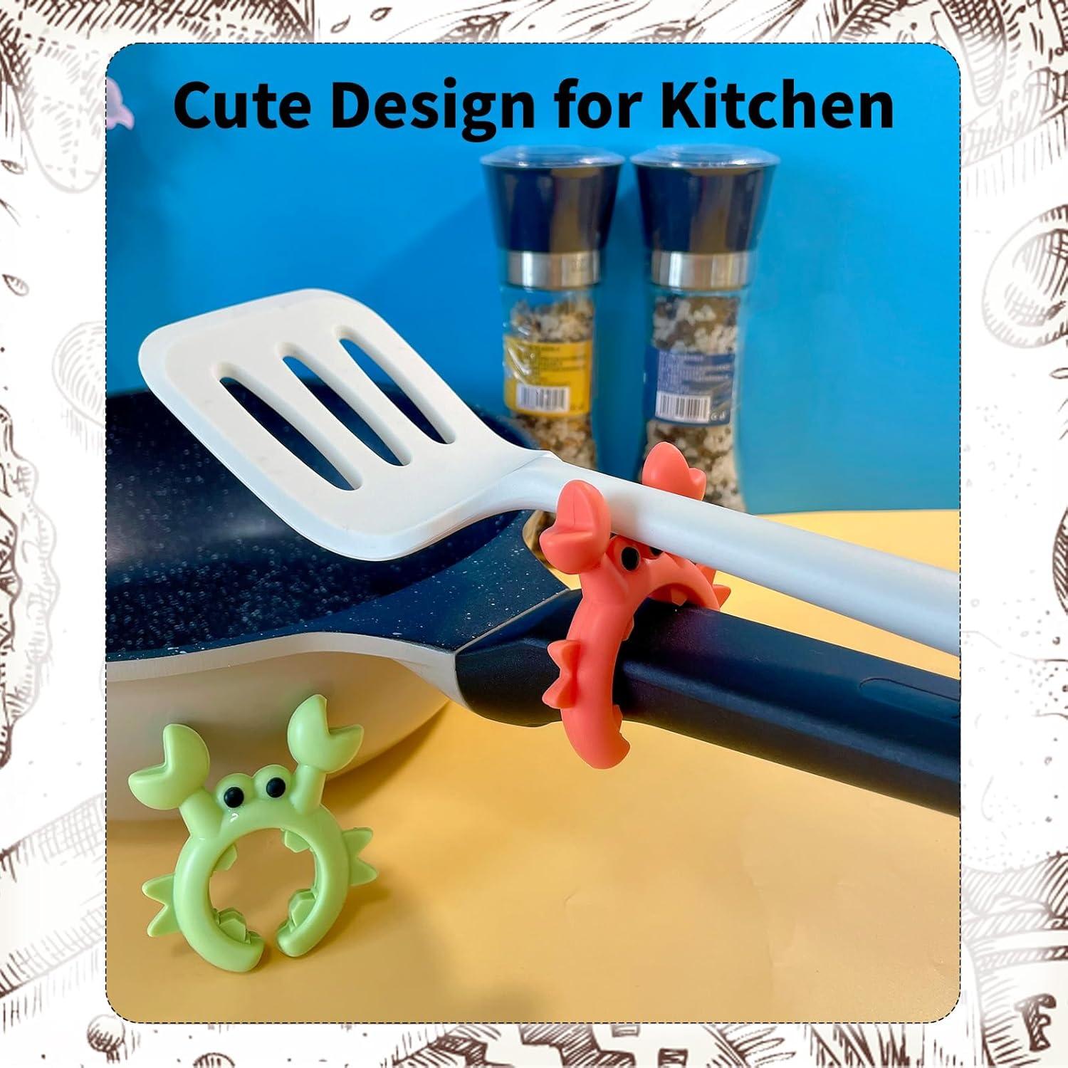 Reposacucharas de Silicona LIFCIUSO Cangrejo 4 Piezas Antideslizante