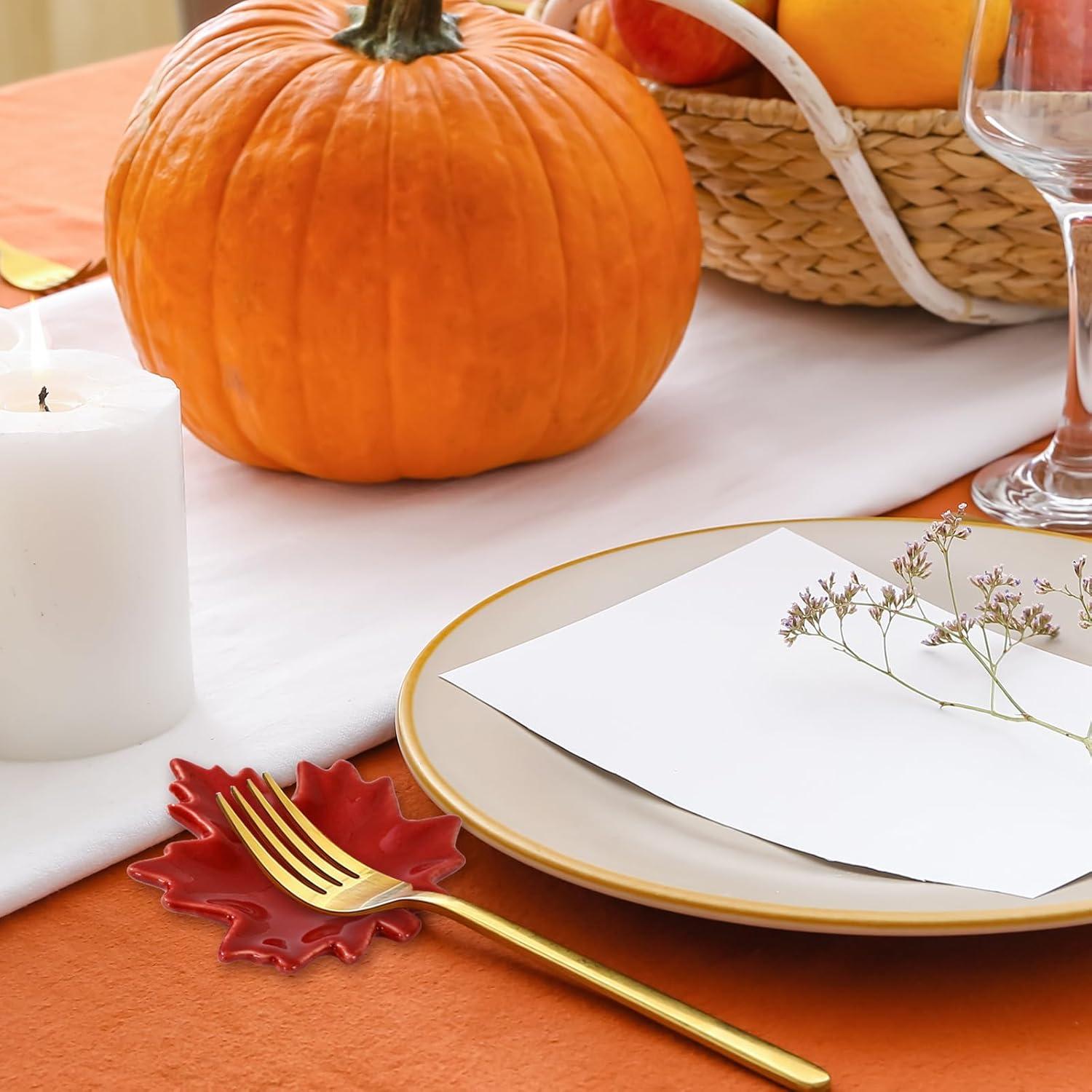 Soporte para Cucharas Cerámica Whaline 4 Piezas Otoño Hoja de Arce