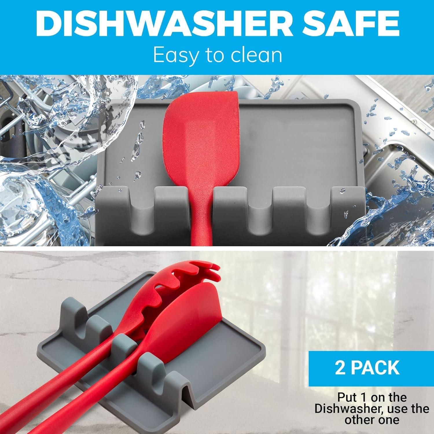 Soporte de Utensilios de Cocina Nice Day Silicona Gris - Resistente al Calor