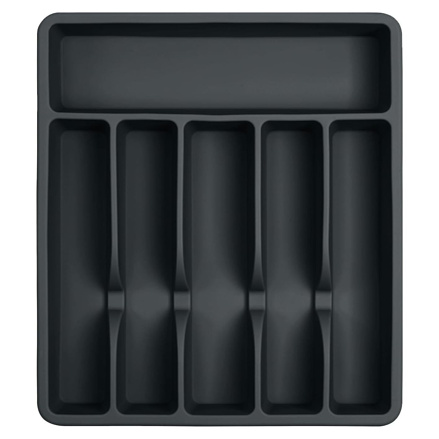 Organizador de Cubiertos Pantrymade Negro Antideslizante 5 Compartimentos