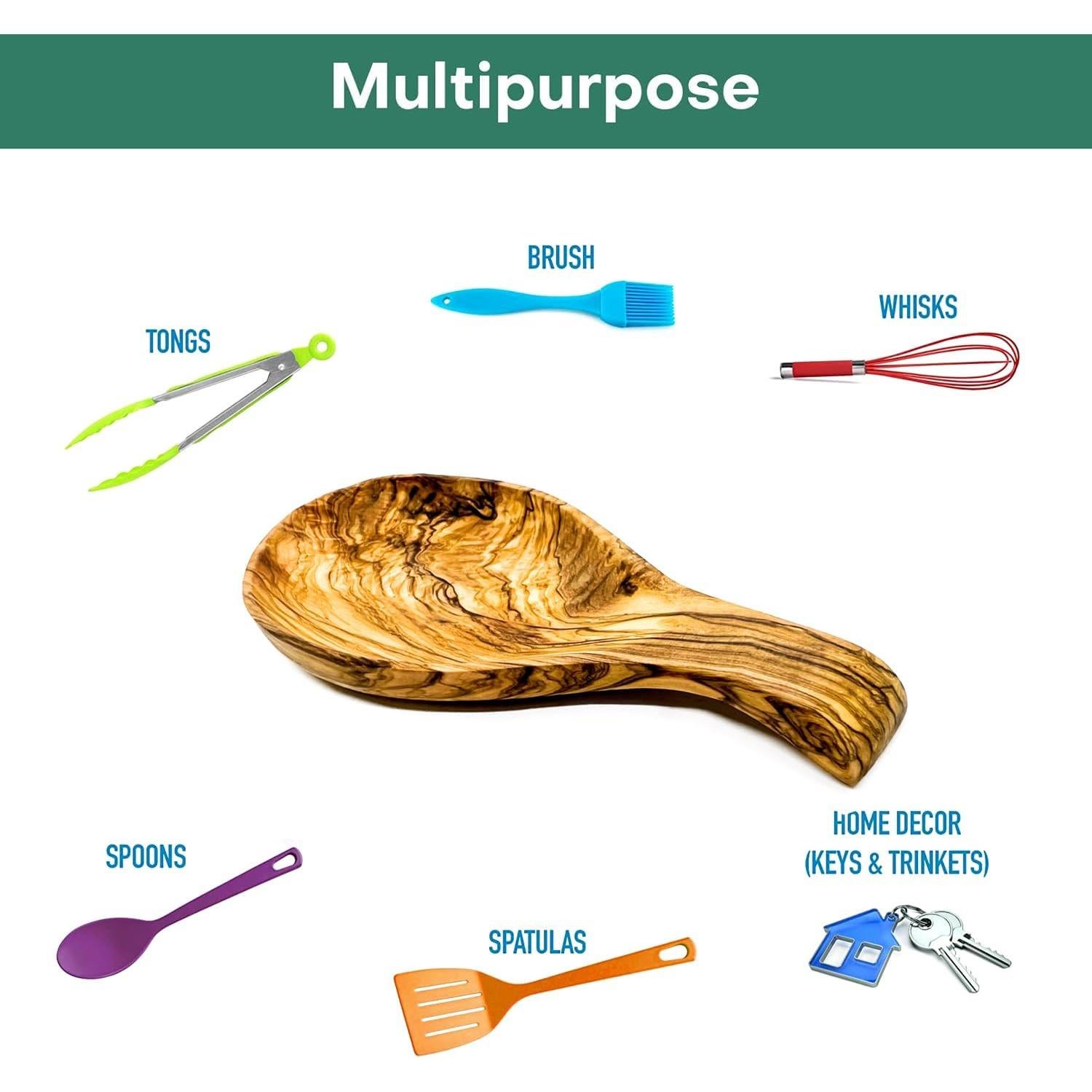 Soporte para Cuchara de Madera de Olivo Kityemo 21 cm