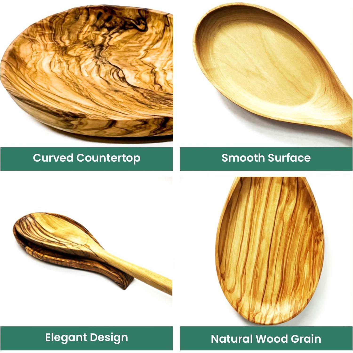 Soporte para Cuchara de Madera de Olivo Kityemo 21 cm