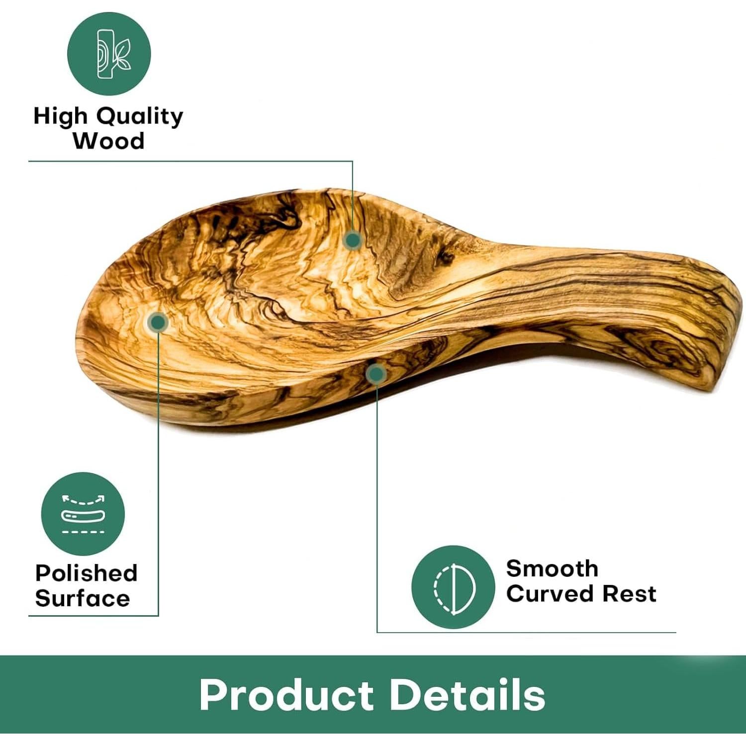 Soporte para Cuchara de Madera de Olivo Kityemo 21 cm