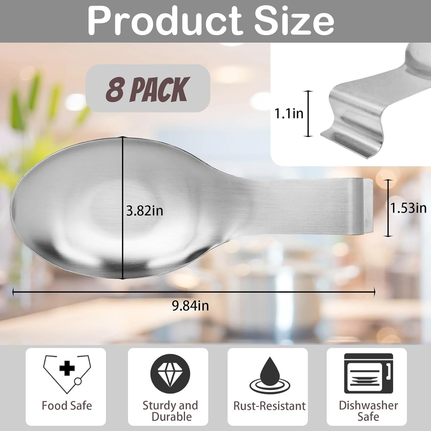 Soporte para Cucharas de Acero Inoxidable GIWOSK - 8 Piezas