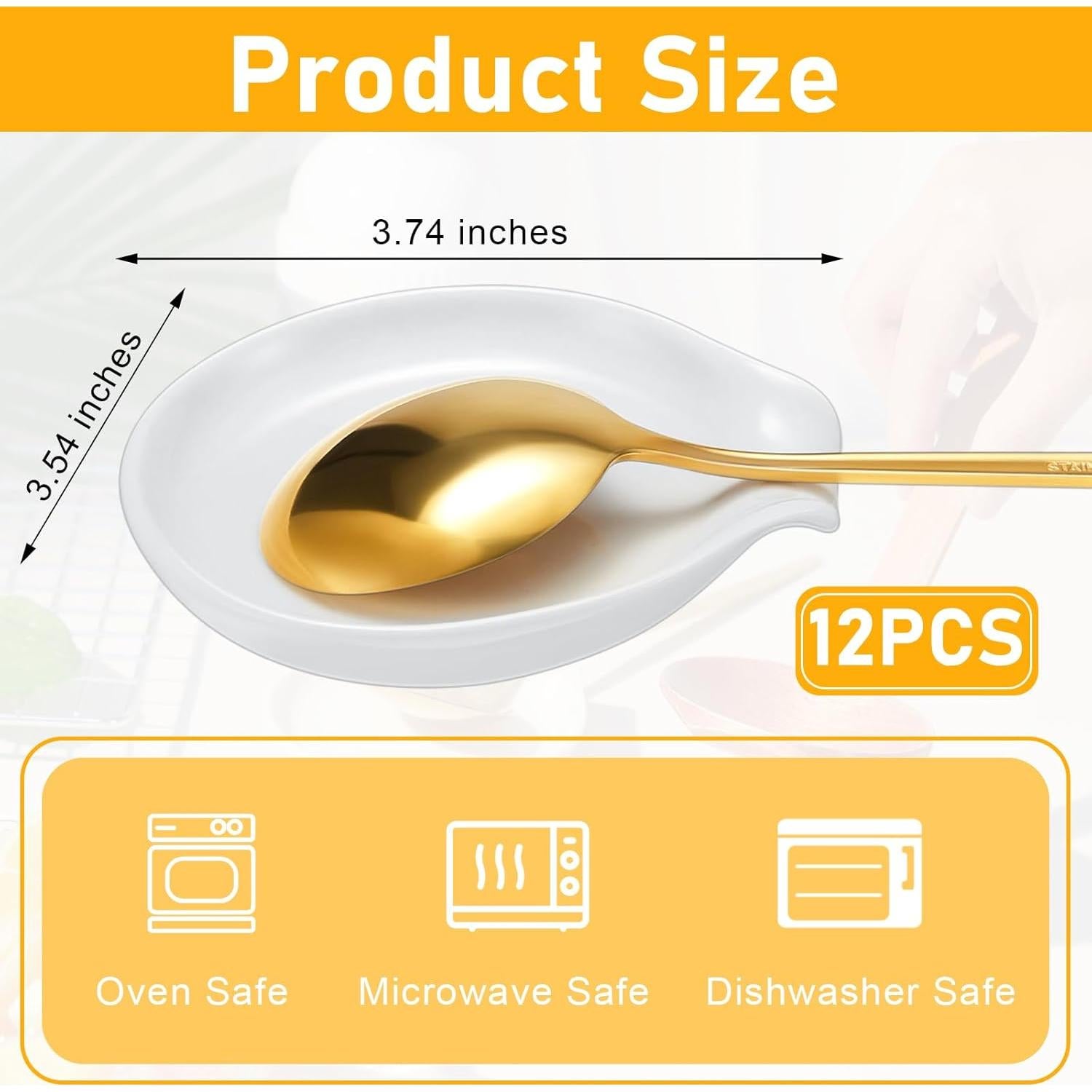 Soporte de Cuchara Cerámica Irenare 12 Pcs Blanco 9.5x9x1.6cm