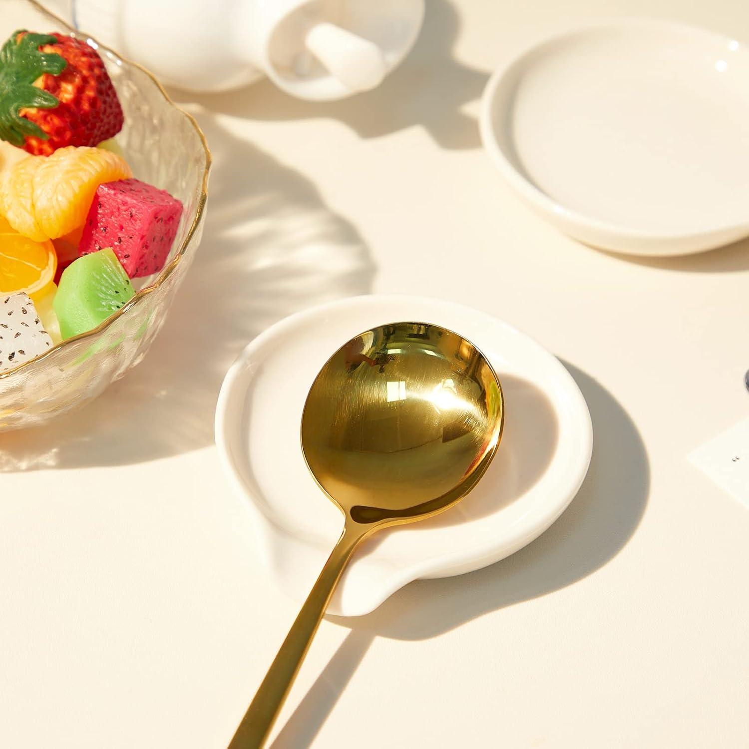 Soporte de Cuchara Cerámica Irenare 12 Pcs Blanco 9.5x9x1.6cm