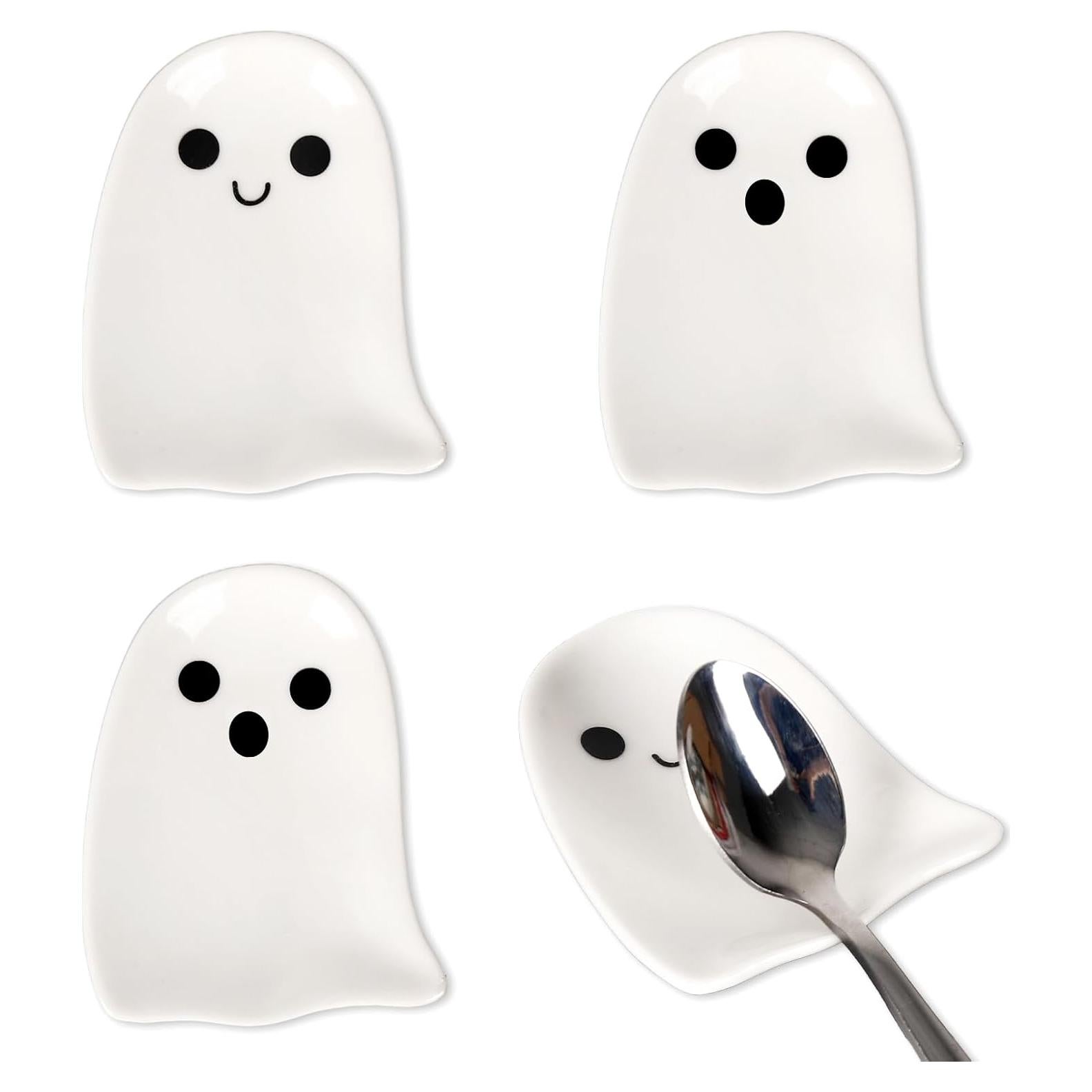 Reposapantallas de Cerámica Fantasma Whaline - 4 Piezas Halloween