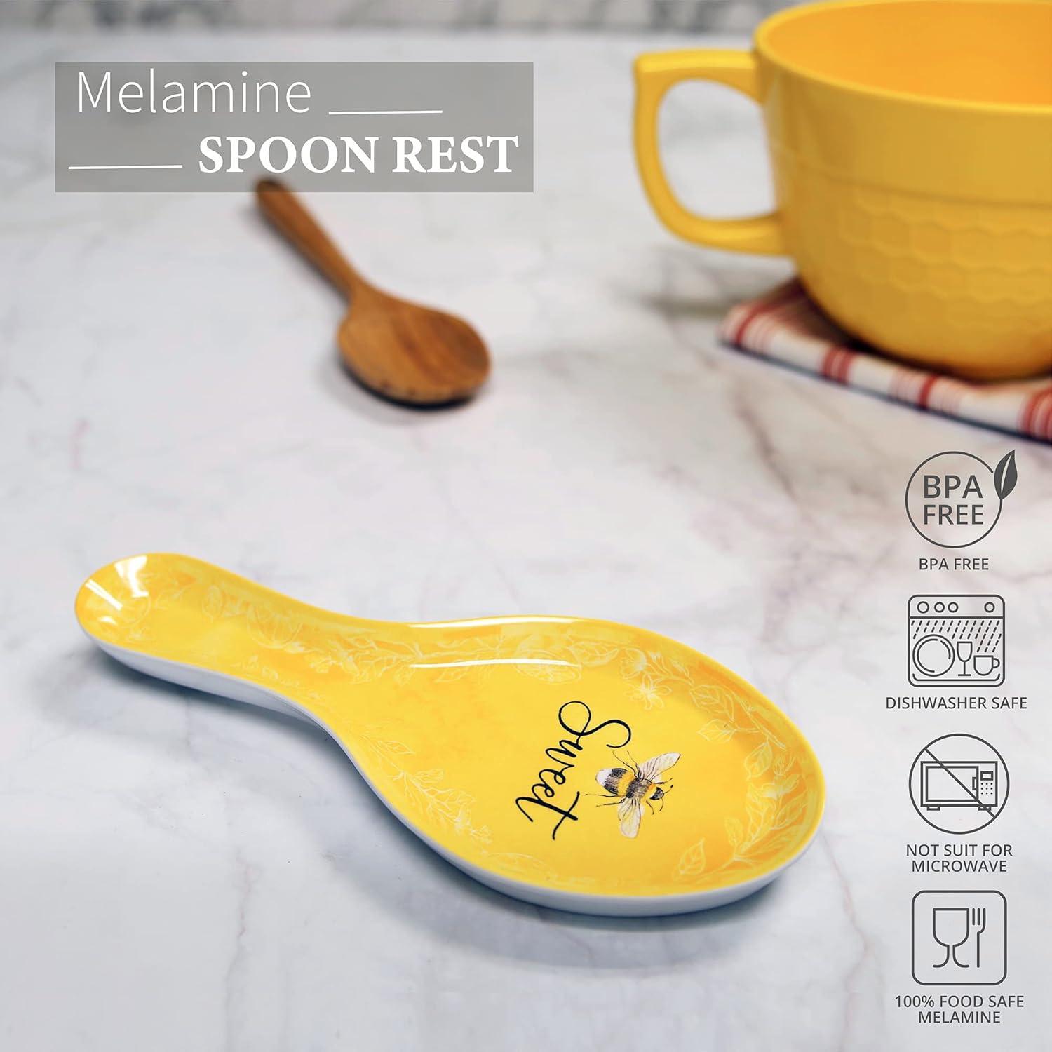 Soporte para cuchara UPware Sweet Bee 24.4 cm melamina amarilla