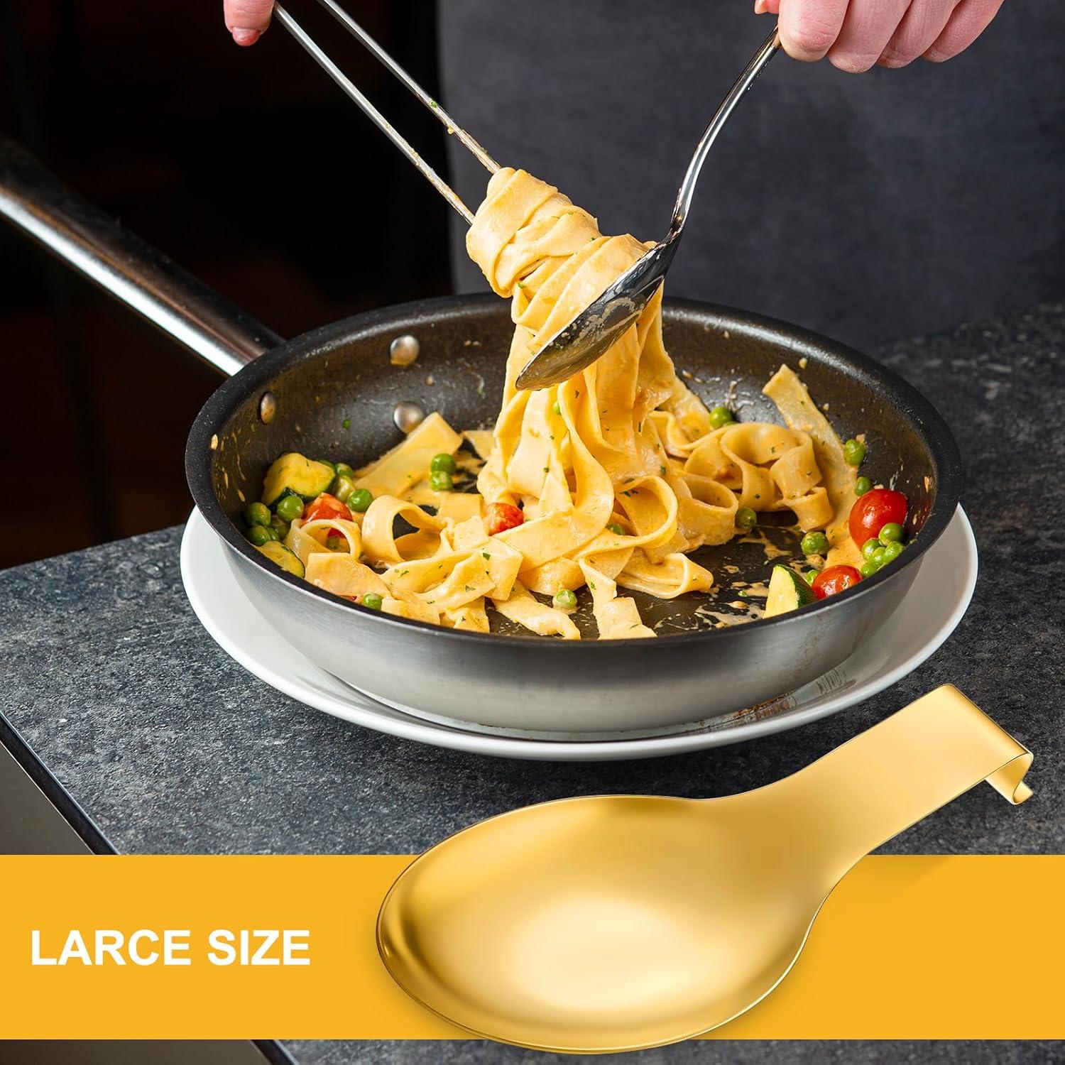 Soporte de Cuchara de Acero Inoxidable Wutfuooo - 6 Piezas Oro