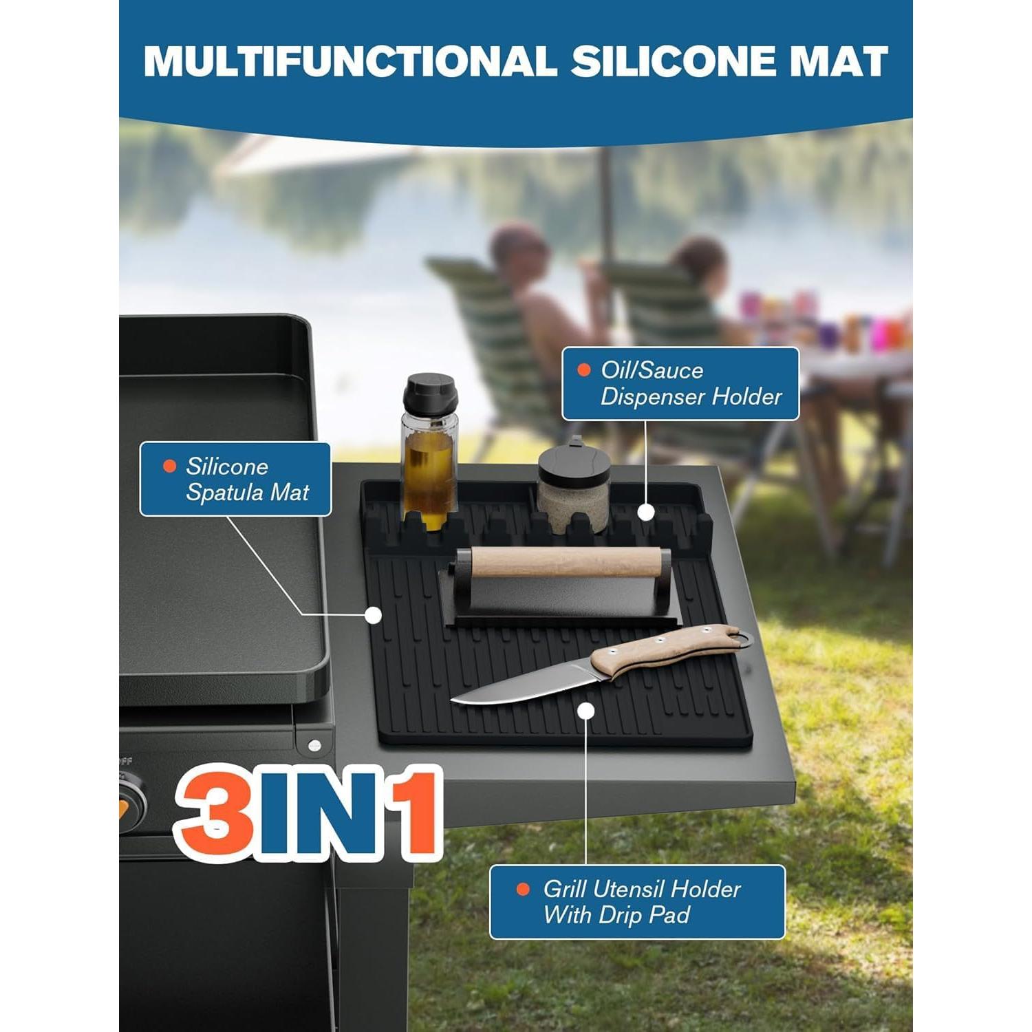 Mat de Silicona Antallcky 3 en 1 Grande 40.6x29.2cm Negro