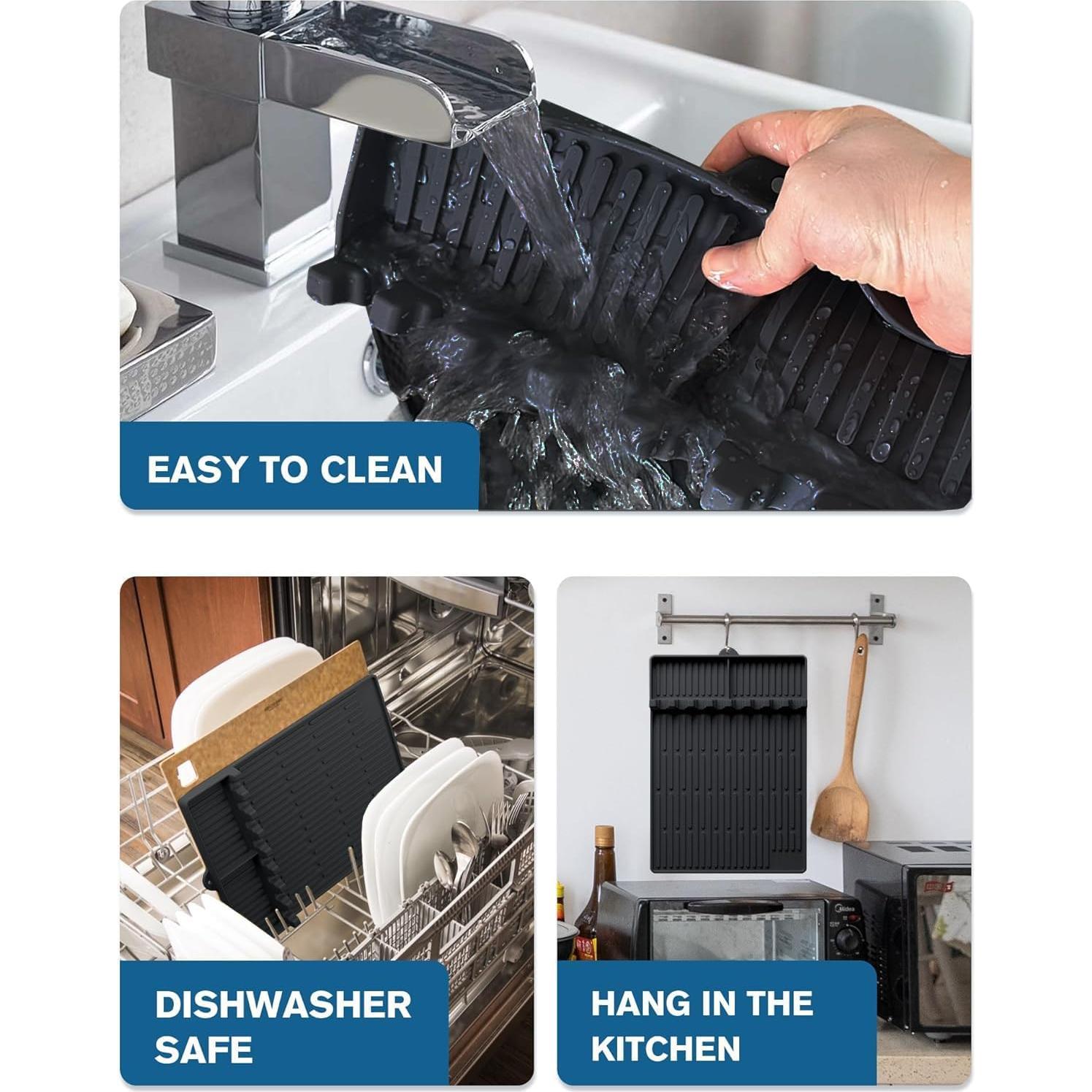 Mat de Silicona Antallcky 3 en 1 Grande 40.6x29.2cm Negro