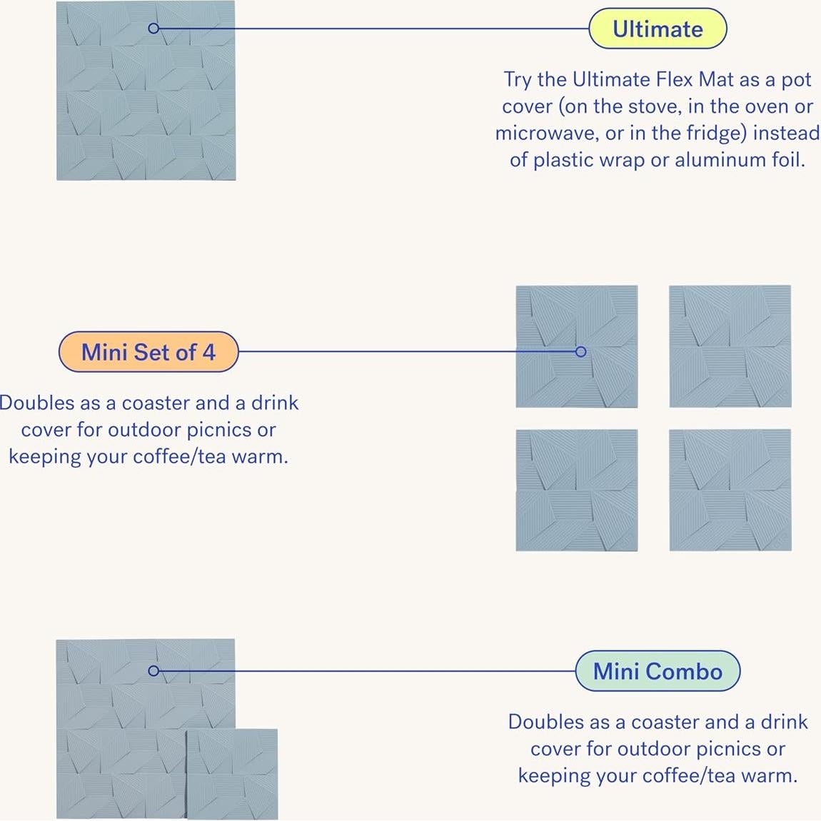 Juego de Manteles de Silicona GIR - Set de 2, 20.32cm y 10.16cm, Resistente al Calor