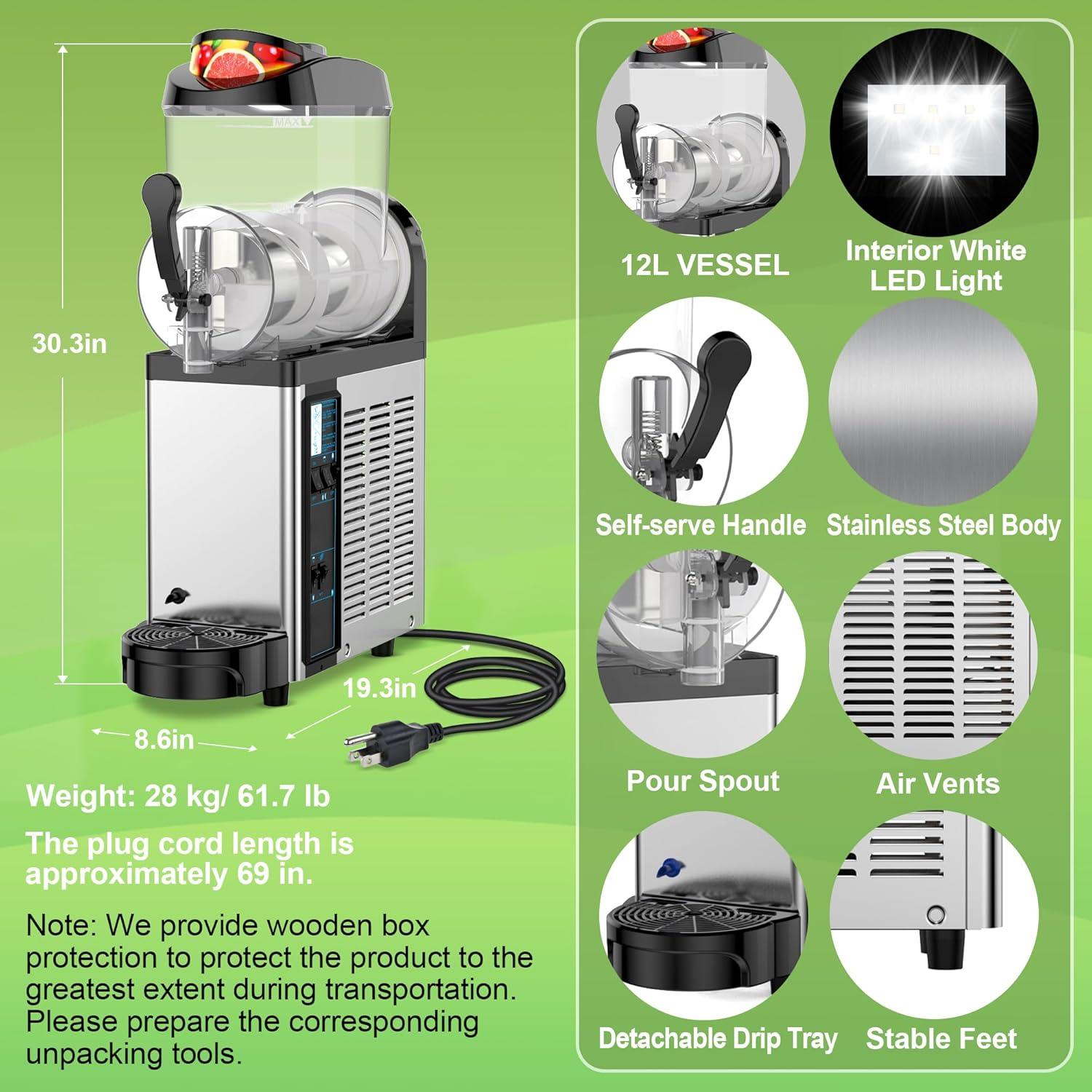 Máquina de Slushie Comercial Velieta 12L Sin Hielo