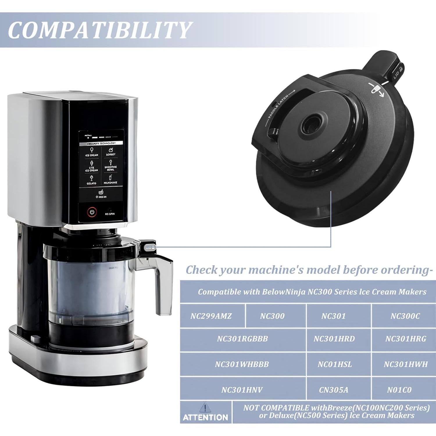 Tapa de Repuesto para Tazón Ninja CREAMi - Compatible NC299AMZ, NC300, NC301