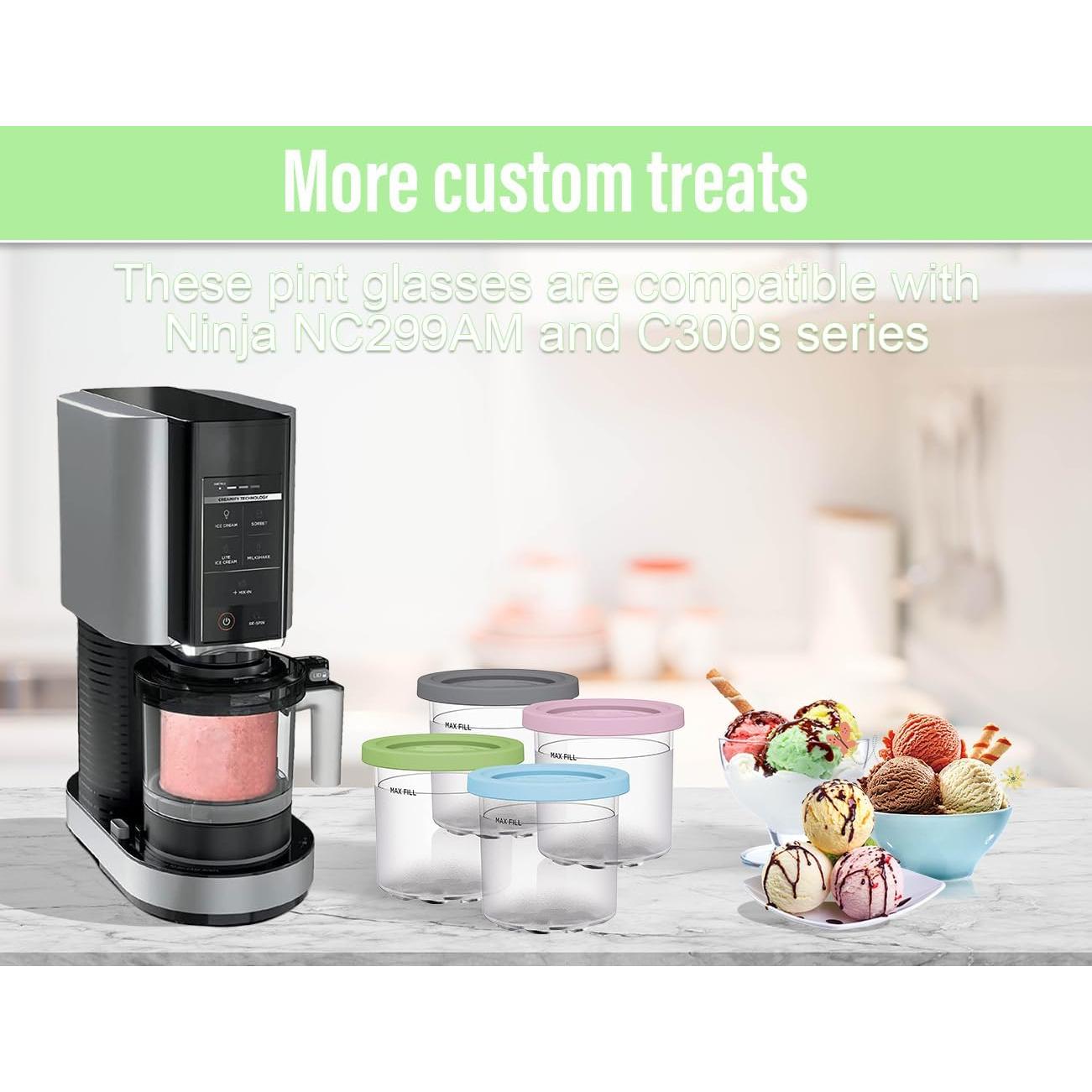 Contenedores de Helado Litex Ninja Creami 4 Pints Reutilizables