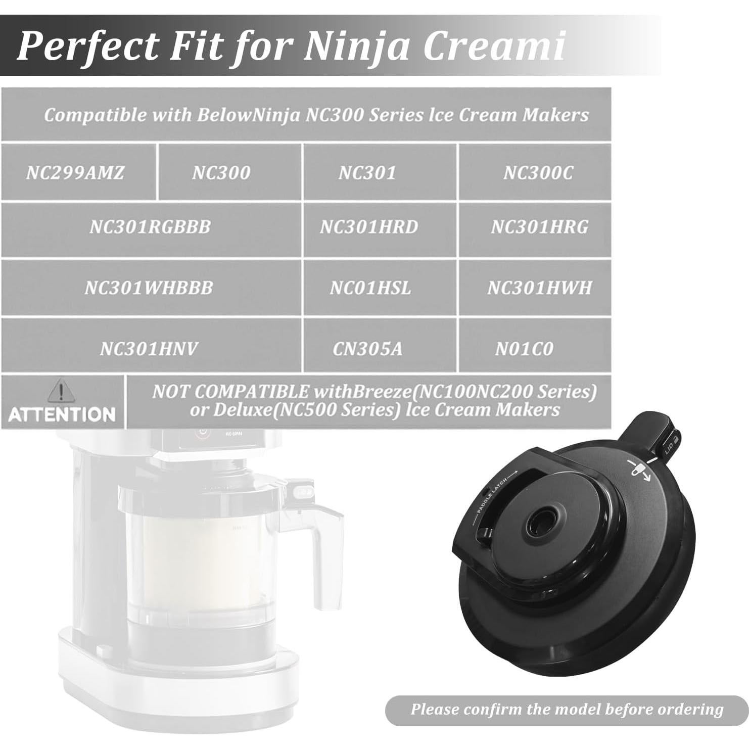 Tapa de Tazón Exterior Ninja Creami EROCK MN8269 Apta para Lavavajillas