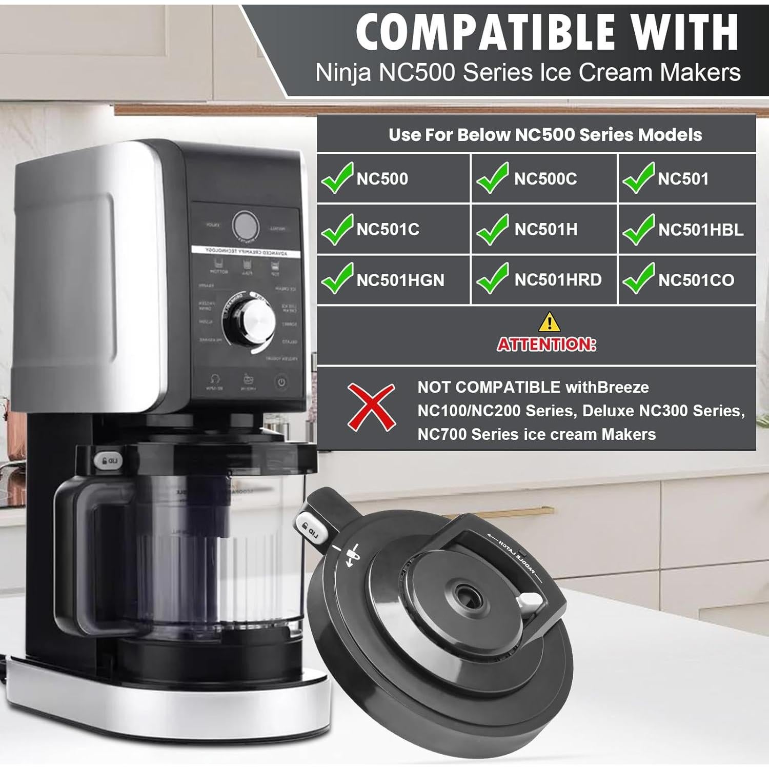 Tapa de Tazón Externo Ninja CREAMi NC500 NC501 Repuesto