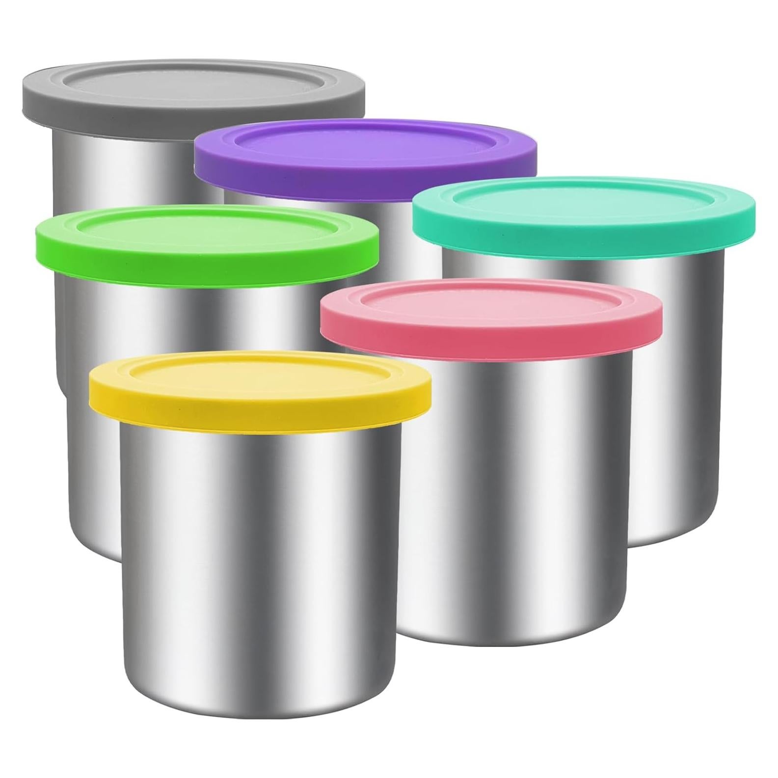 Contenedores de Pintura de Acero Inoxidable Ninja Creami 16 oz - Paquete de 6