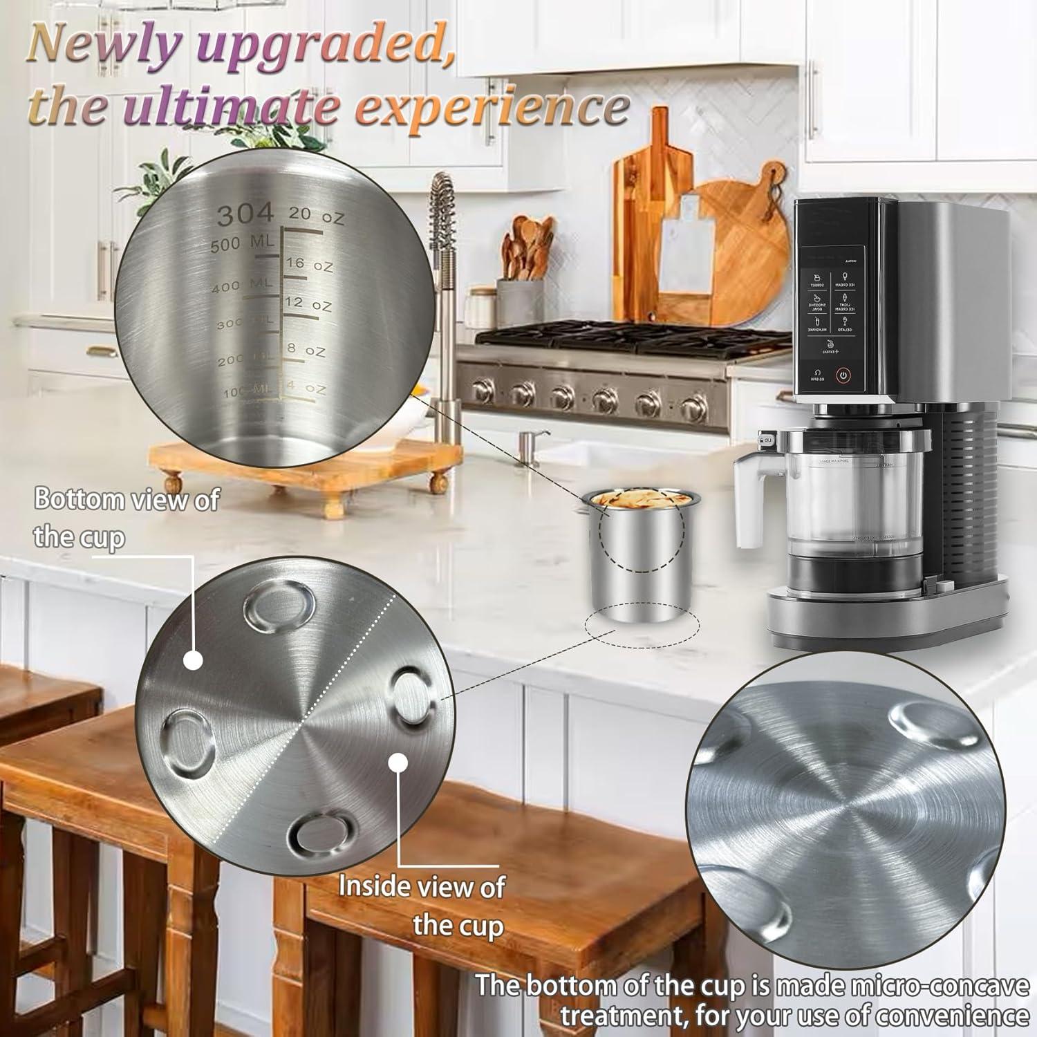 Contenedores de Pintura de Acero Inoxidable Ninja Creami 16 oz - Paquete de 6