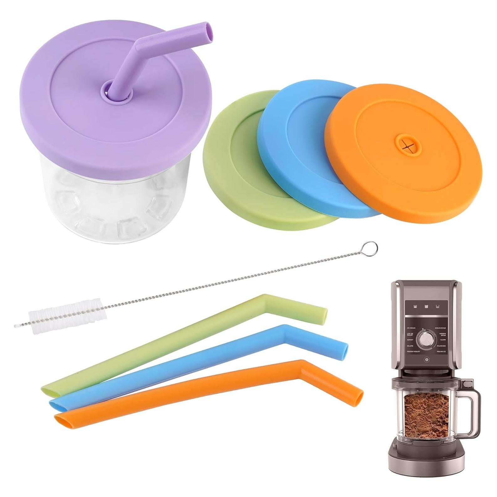 Juego de Pajitas Reutilizables IMPRESA para Ninja Creami - 4 Piezas