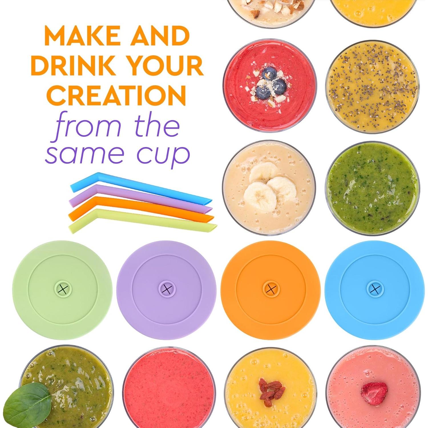 Juego de Pajitas Reutilizables IMPRESA para Ninja Creami - 4 Piezas