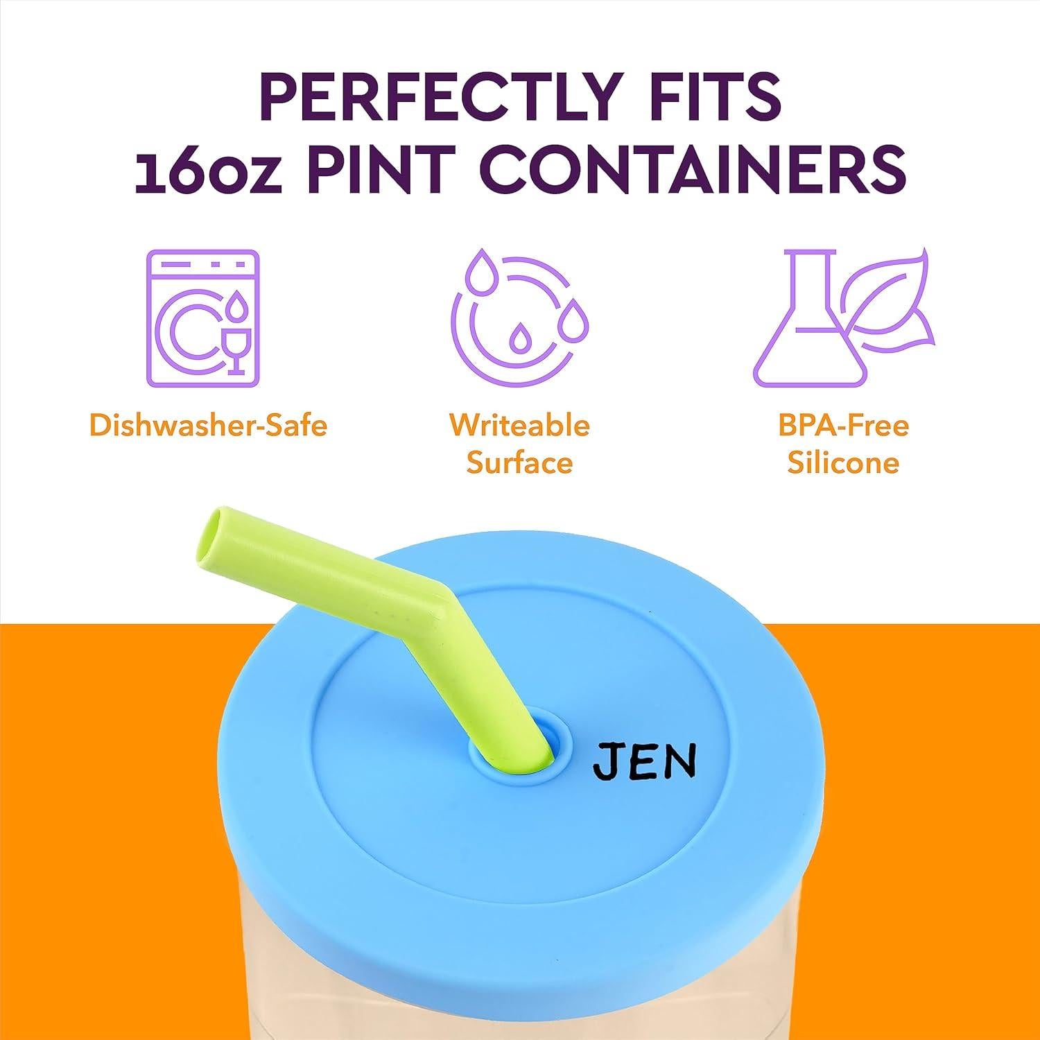 Juego de Pajitas Reutilizables IMPRESA para Ninja Creami - 4 Piezas