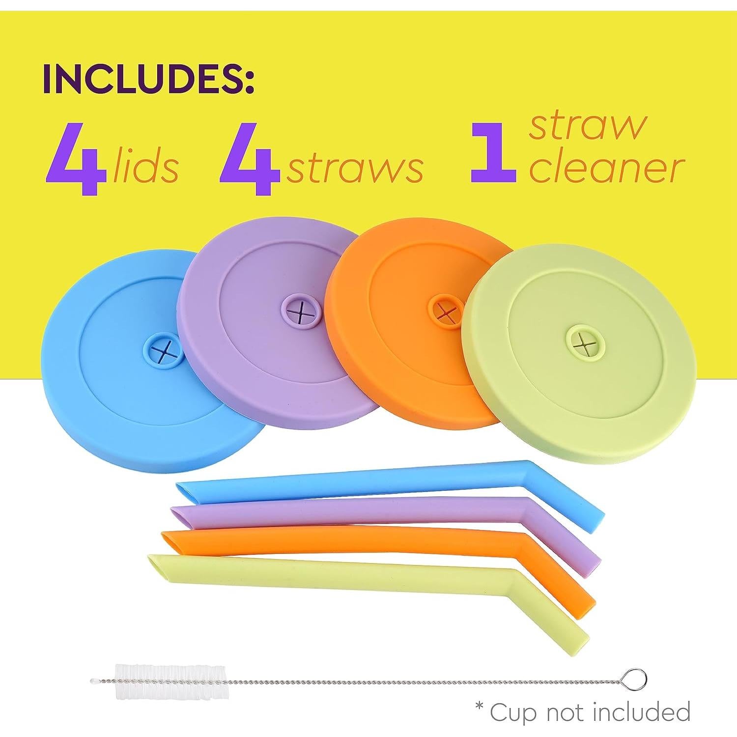 Juego de Pajitas Reutilizables IMPRESA para Ninja Creami - 4 Piezas