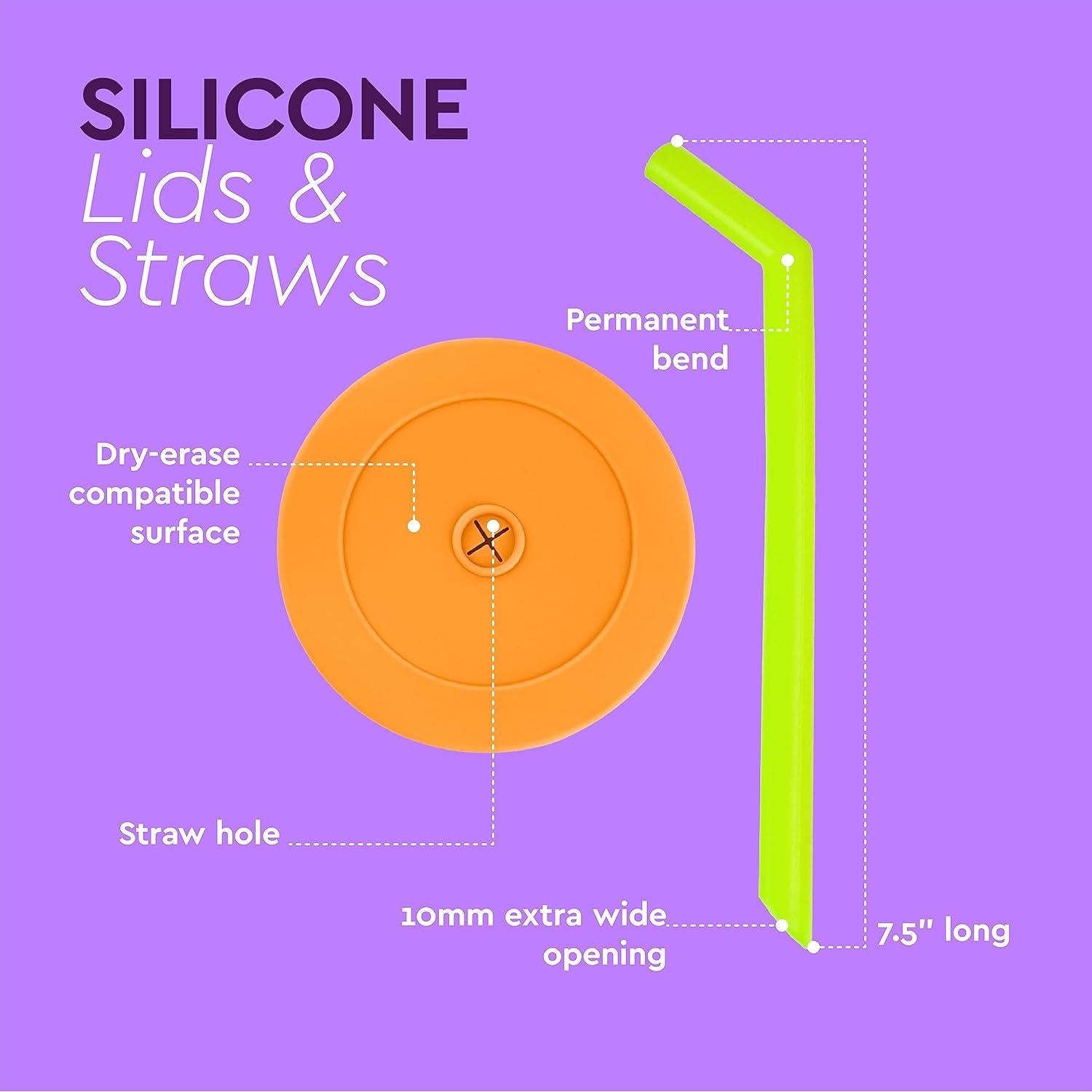 Juego de Pajitas Reutilizables IMPRESA para Ninja Creami - 4 Piezas