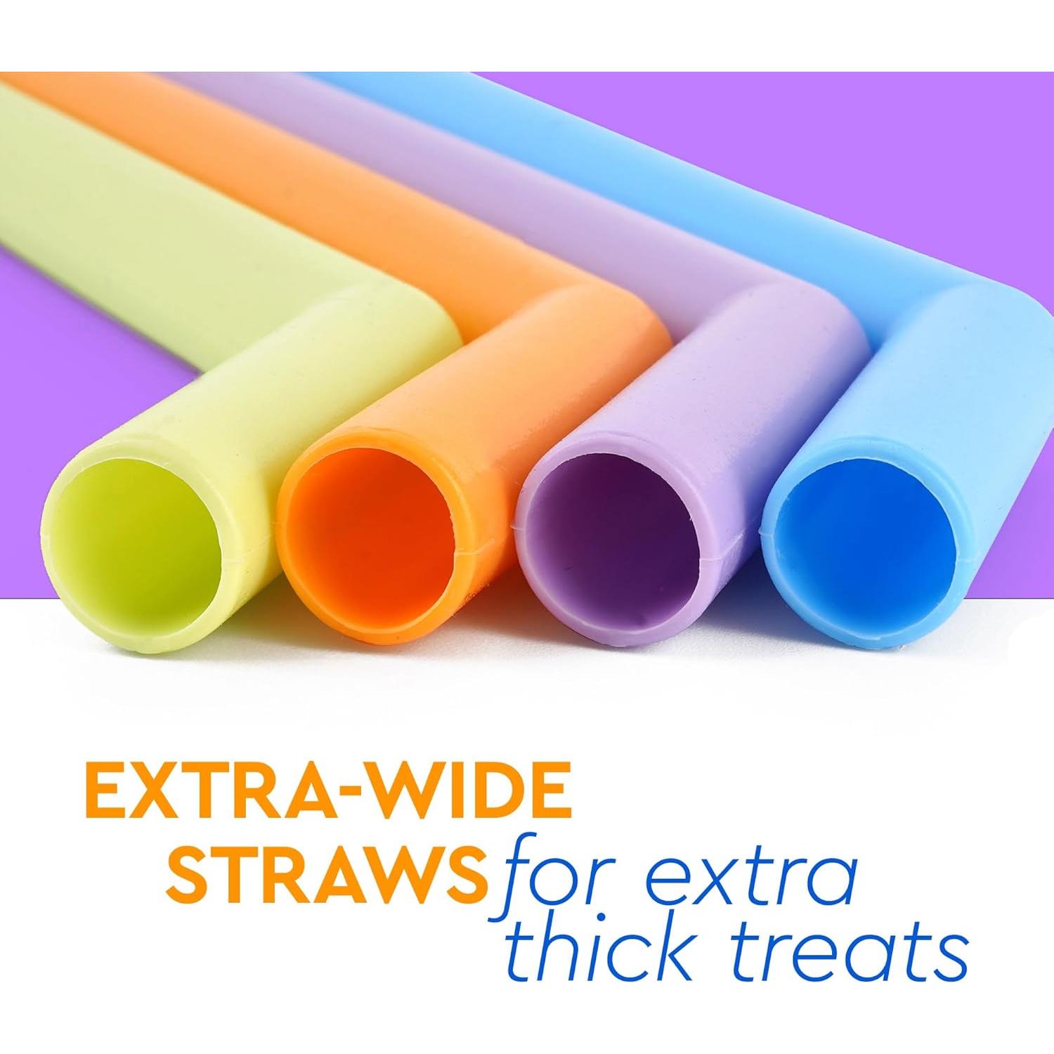 Juego de Pajitas Reutilizables IMPRESA para Ninja Creami - 4 Piezas