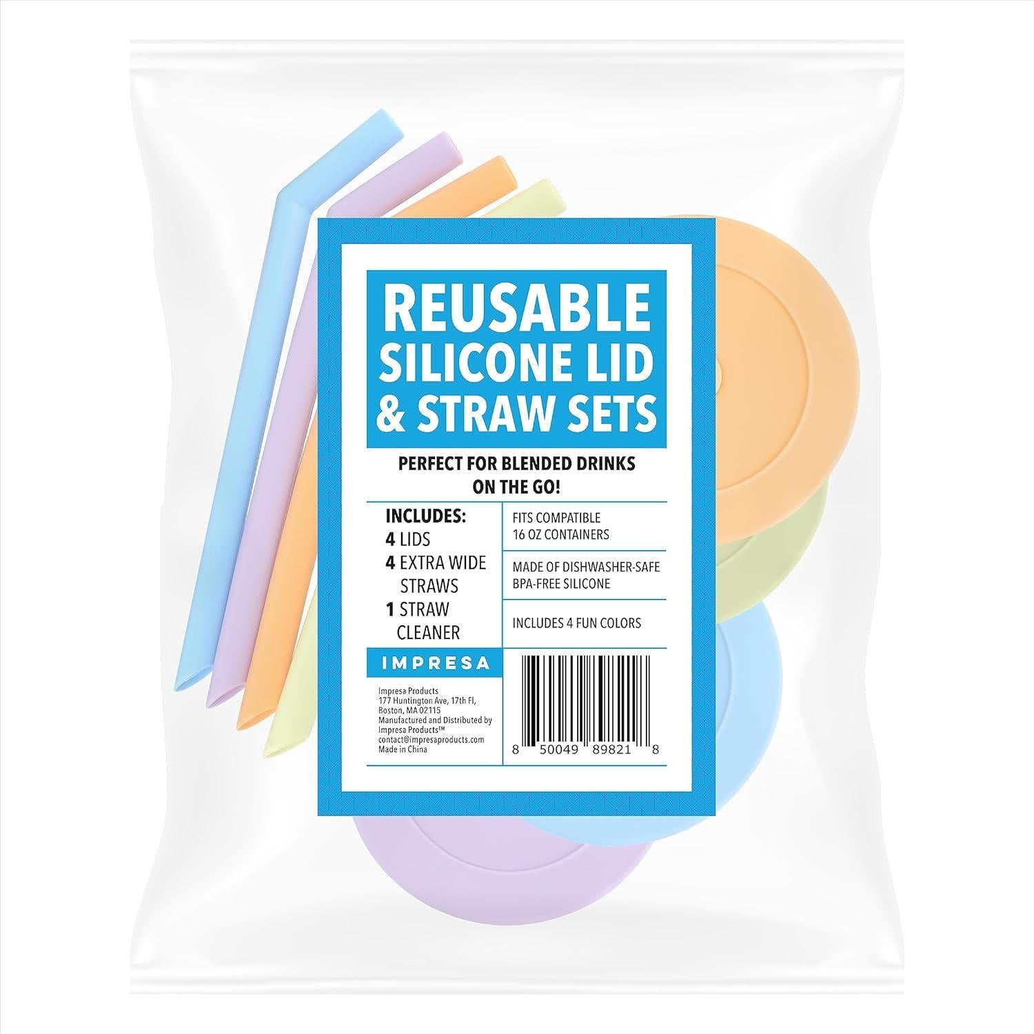 Juego de Pajitas Reutilizables IMPRESA para Ninja Creami - 4 Piezas