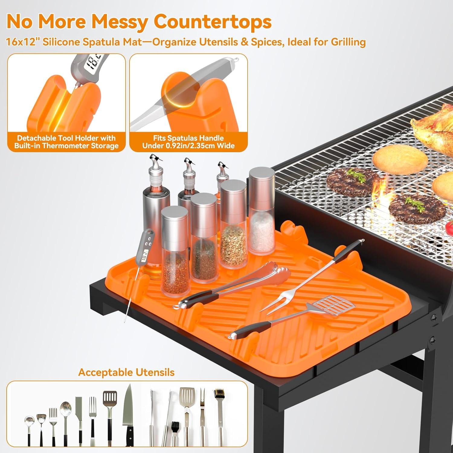 Alfombrilla de Silicona CLESOO 40.64x30.68 cm Resistente al Calor