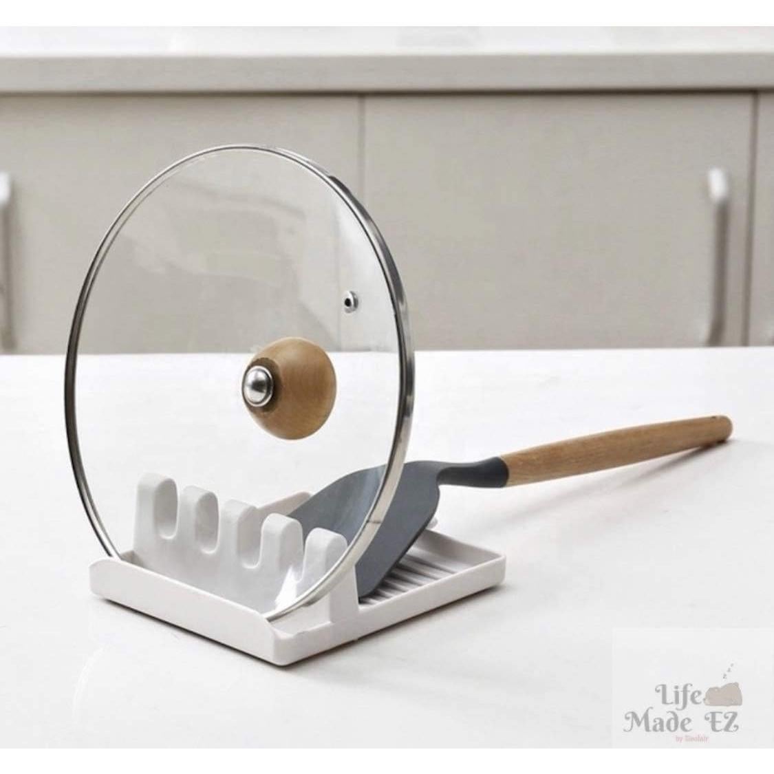 Soporte para Utensilios con Almohadilla de Goteo LifeMadeEZ - Antideslizante y Resistente al Calor