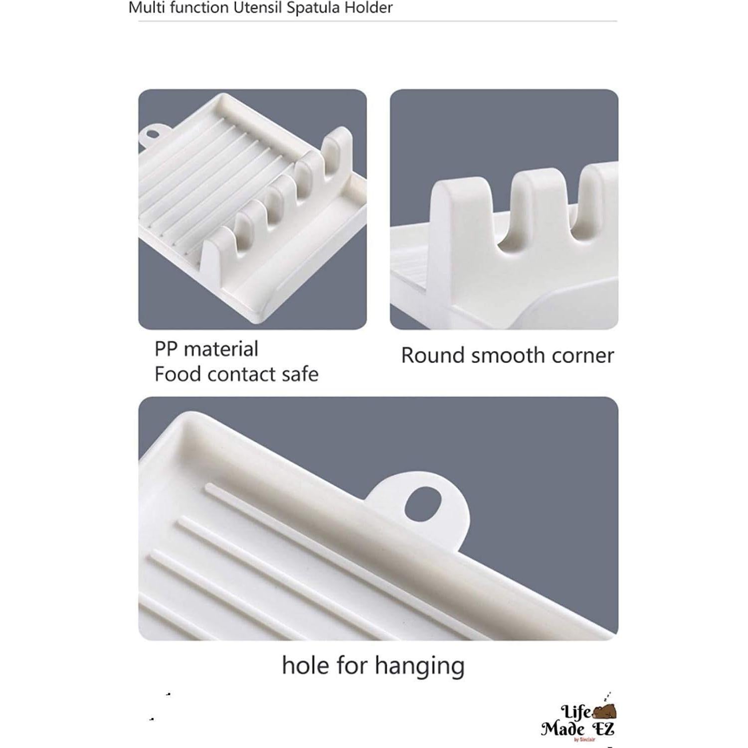 Soporte para Utensilios con Almohadilla de Goteo LifeMadeEZ - Antideslizante y Resistente al Calor