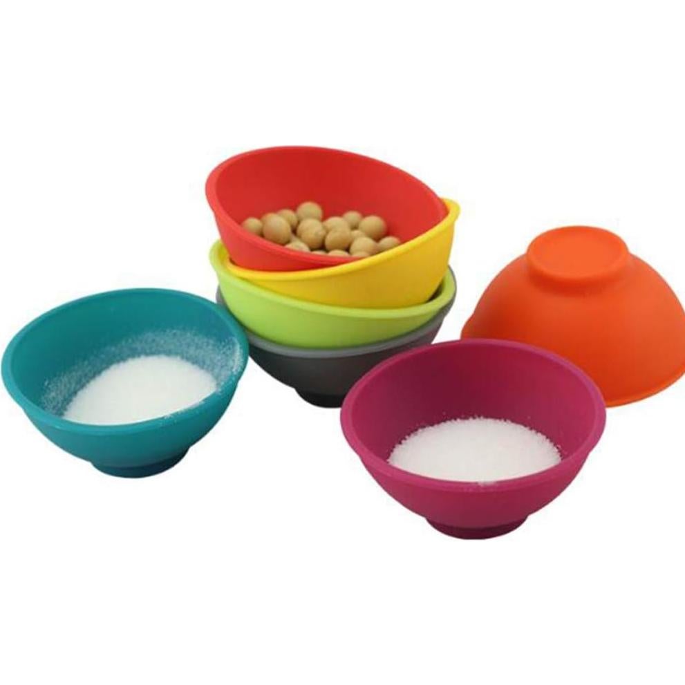 Juego de 8 Tazones de Silicona Luxshiny Multicolores 236ml