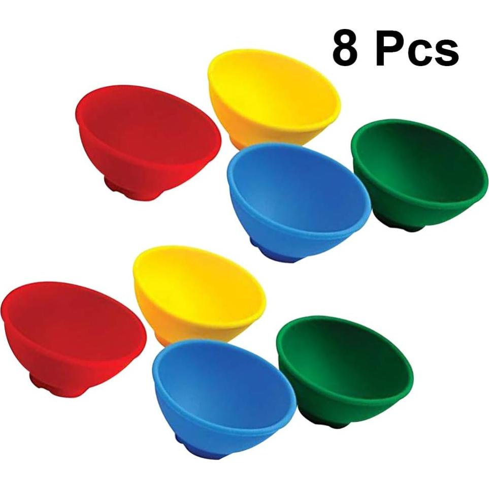 Juego de 8 Tazones de Silicona Luxshiny Multicolores 236ml
