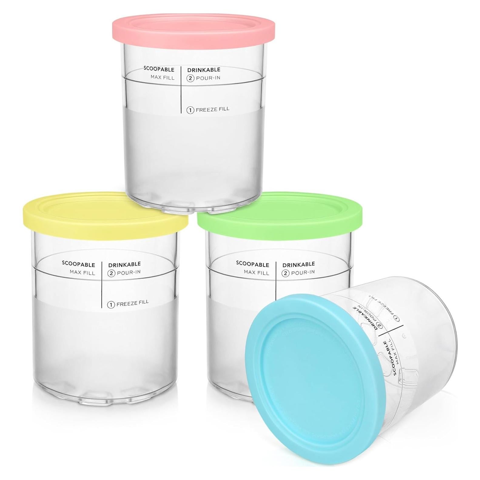 Recipientes y Tapas FIRJOY para Ninja Creami Deluxe - 4 Pzas 0.71L