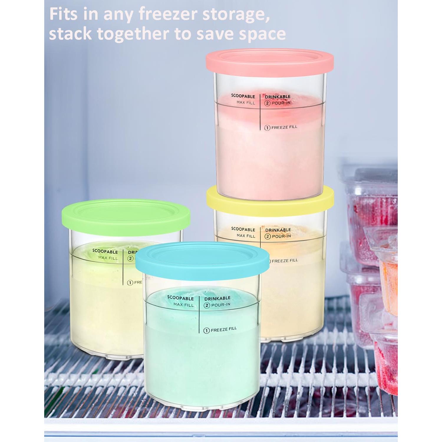 Recipientes y Tapas FIRJOY para Ninja Creami Deluxe - 4 Pzas 0.71L