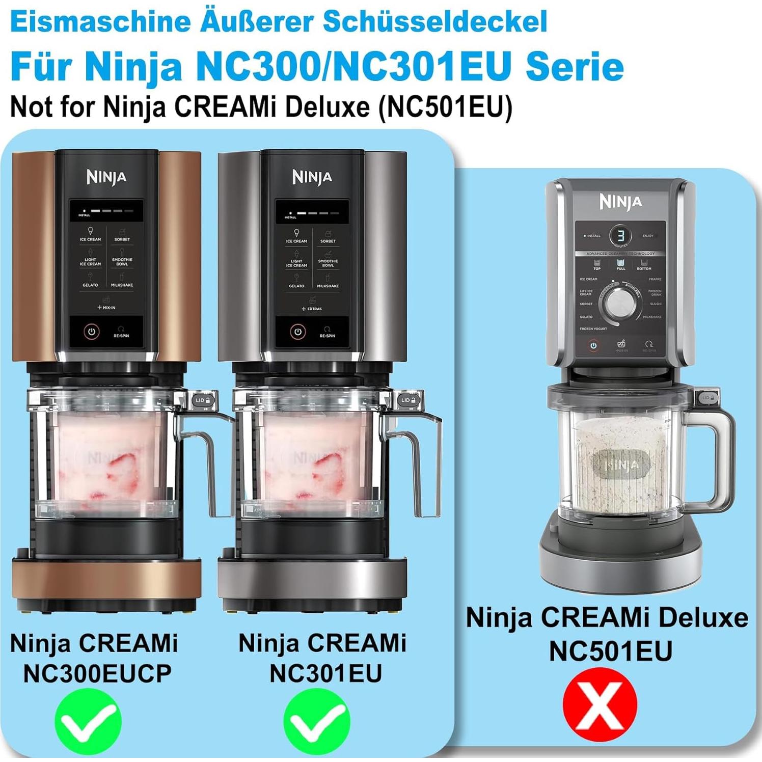 Tapa de tazón exterior Ninja Creami NC301 - Repuesto de alta calidad