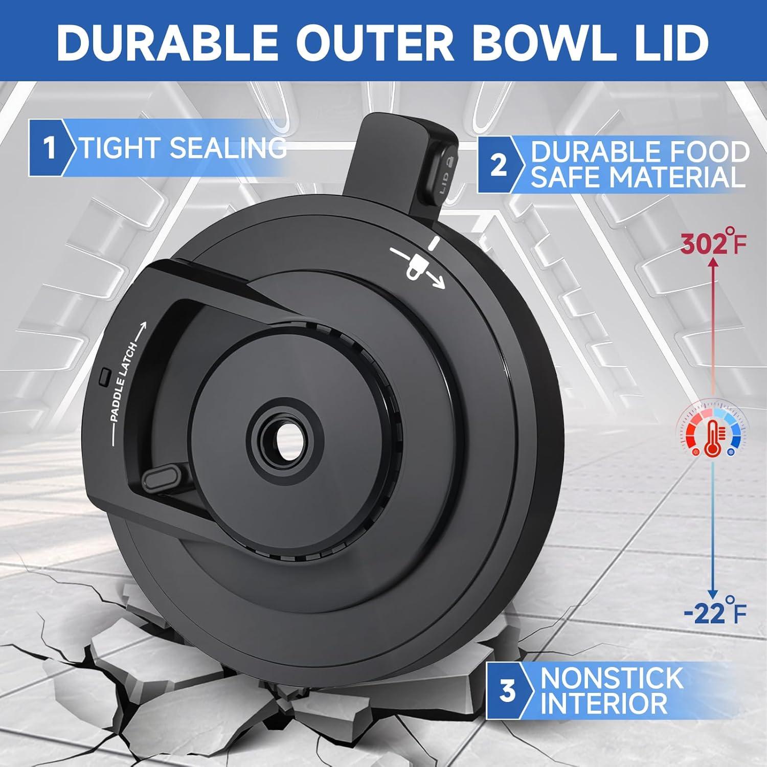 Tapa y Paleta de Tazón Exterior Psasrm para Ninja CREAMi Deluxe