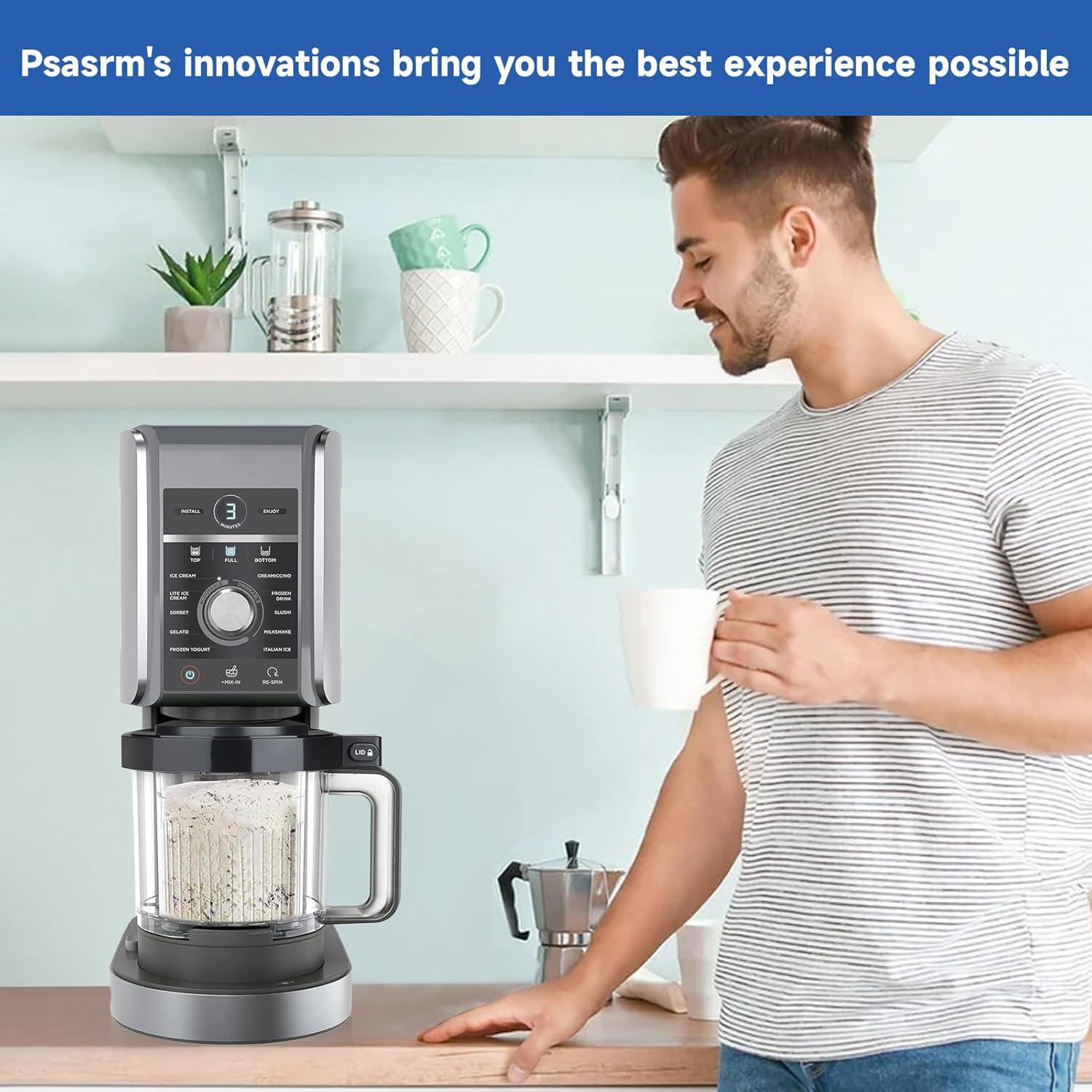 Tapa y Paleta de Tazón Exterior Psasrm para Ninja CREAMi Deluxe