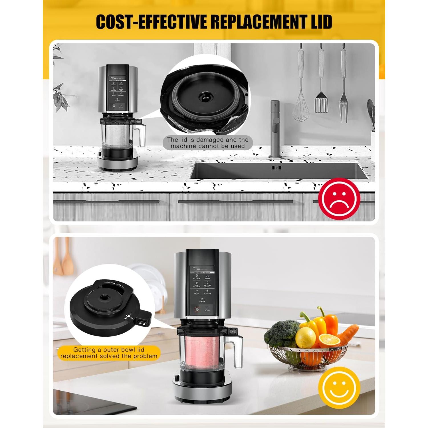 Tapa de Tazón Exterior Ninja Creami NC301/NC300/NC299AMZ - Reemplazo