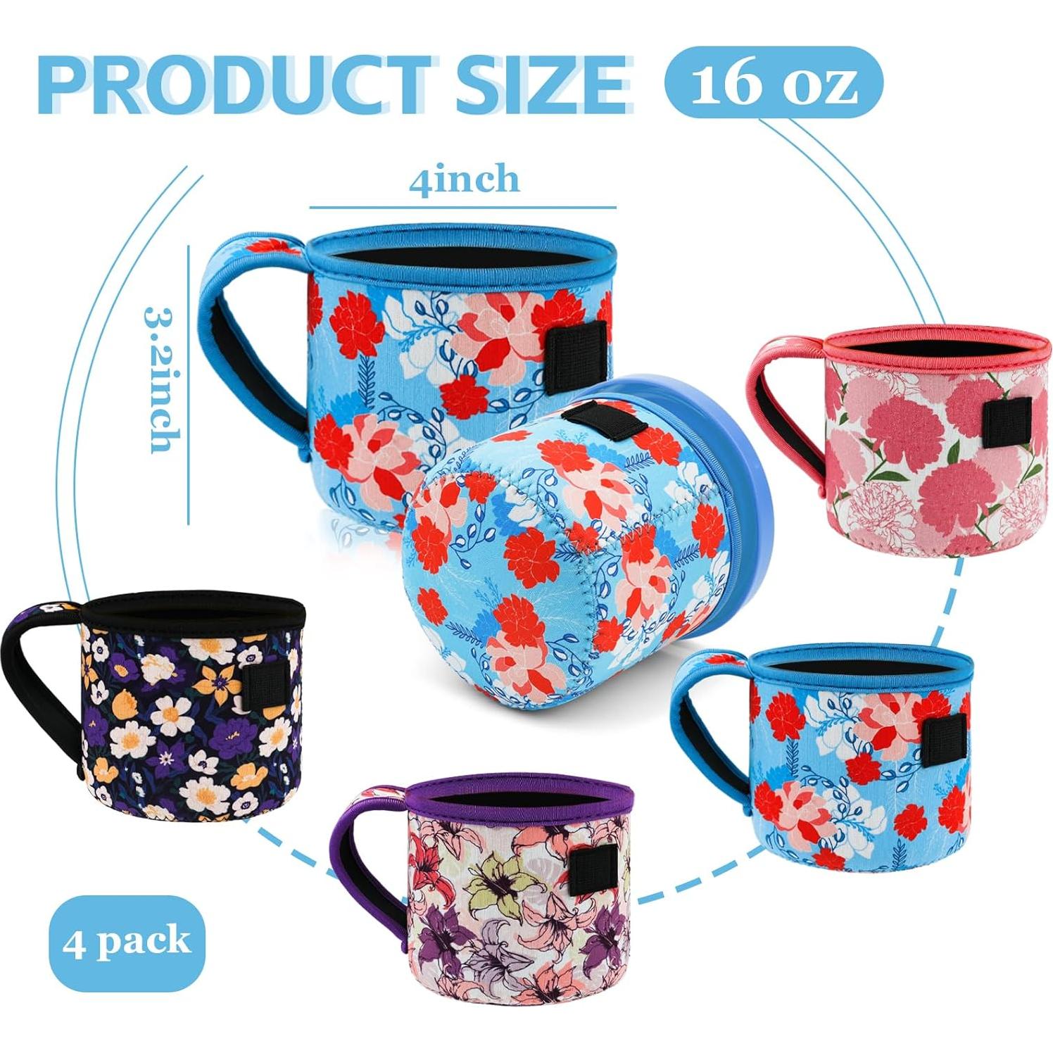 Paquete de 4 Fundas de Neopreno KJQJLY para Helado 16oz